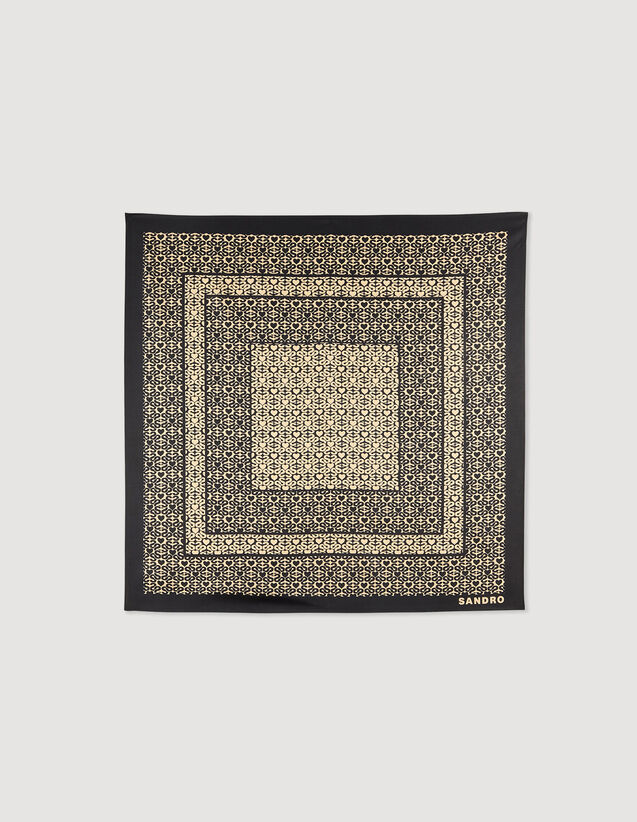Printed Silk Twill Scarf : Scaves color Camel