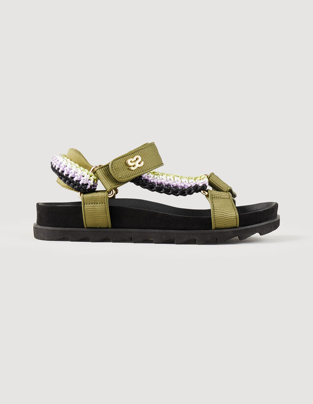 Sandals With Colourful Braiding : Sandals color Black