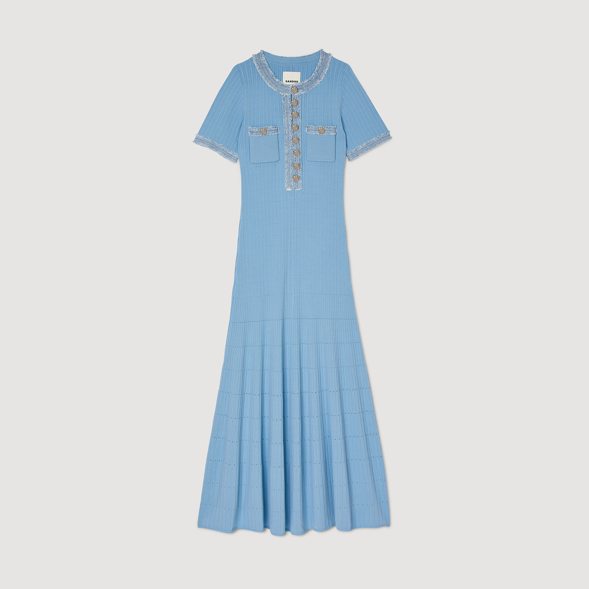 Knit And Denim Midi Dress : Dresses&nbsp; color Sky Blue