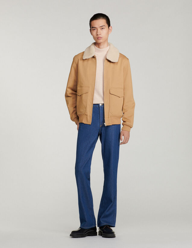 Cotton Aviator Jacket : Trench coats & Coats color Beige