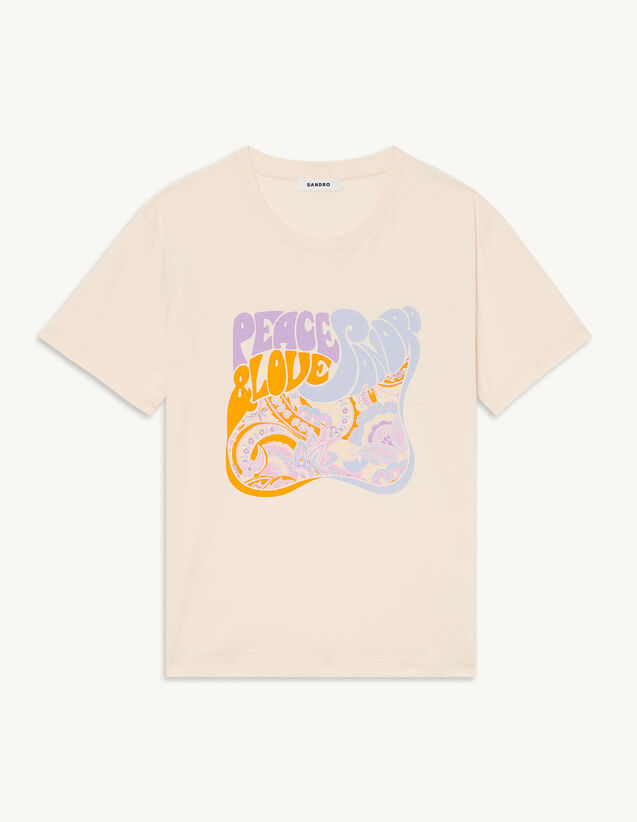 Organic Cotton Peace T-Shirt : T-shirts color Ecru