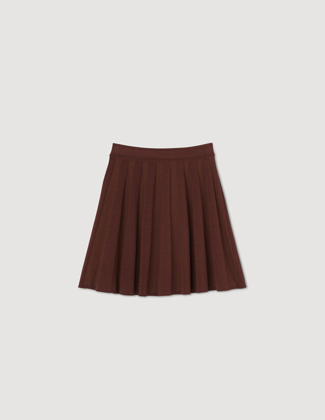 Short Pleated Skirt : Skirts & Shorts color Brown