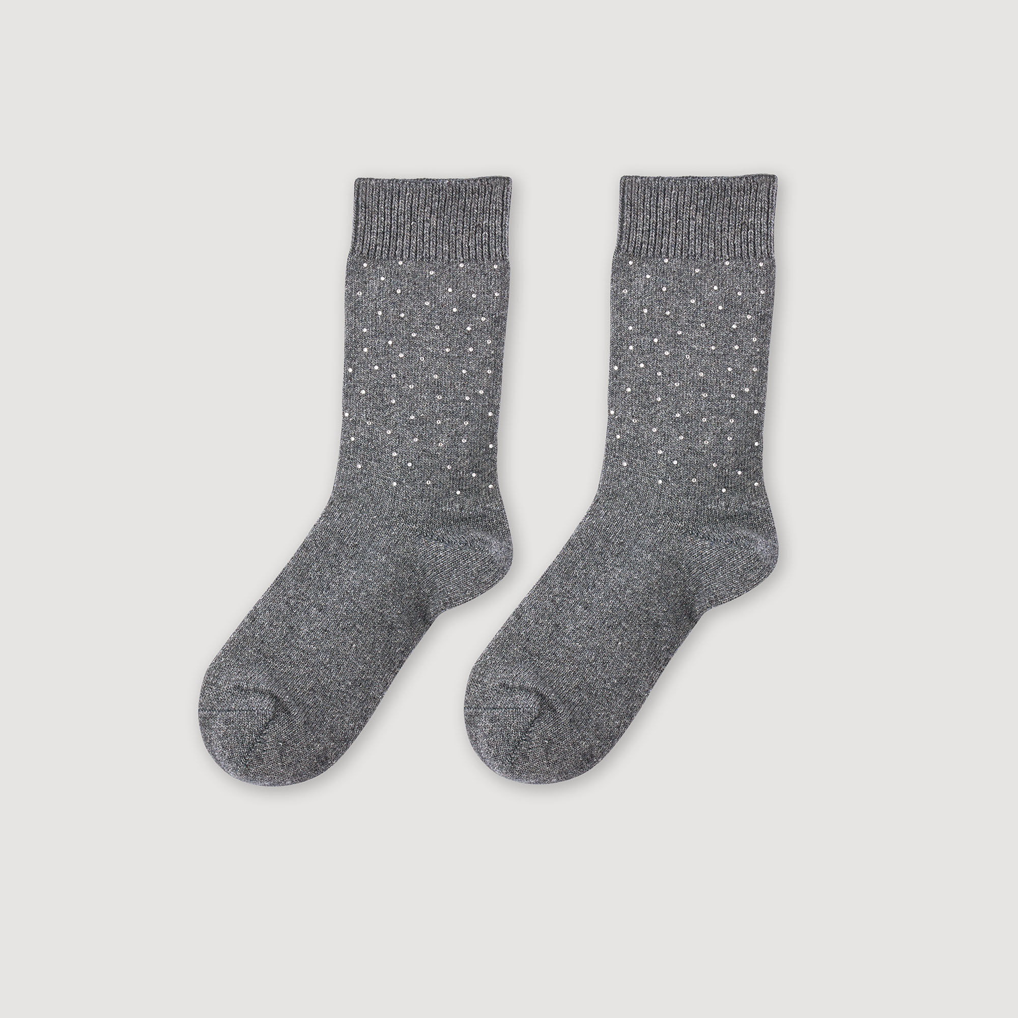 Rhinestone Socks : Socks color Charcoal Grey