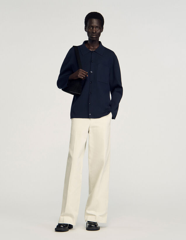 Knit Jacket - SHPTR00684 | sandro-paris.com Knit Jacket : Sweaters & Cardigans color Navy Blue