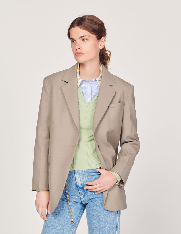 Tailored Jacket With Pockets : Blazers & Jackets color Taupe Grey