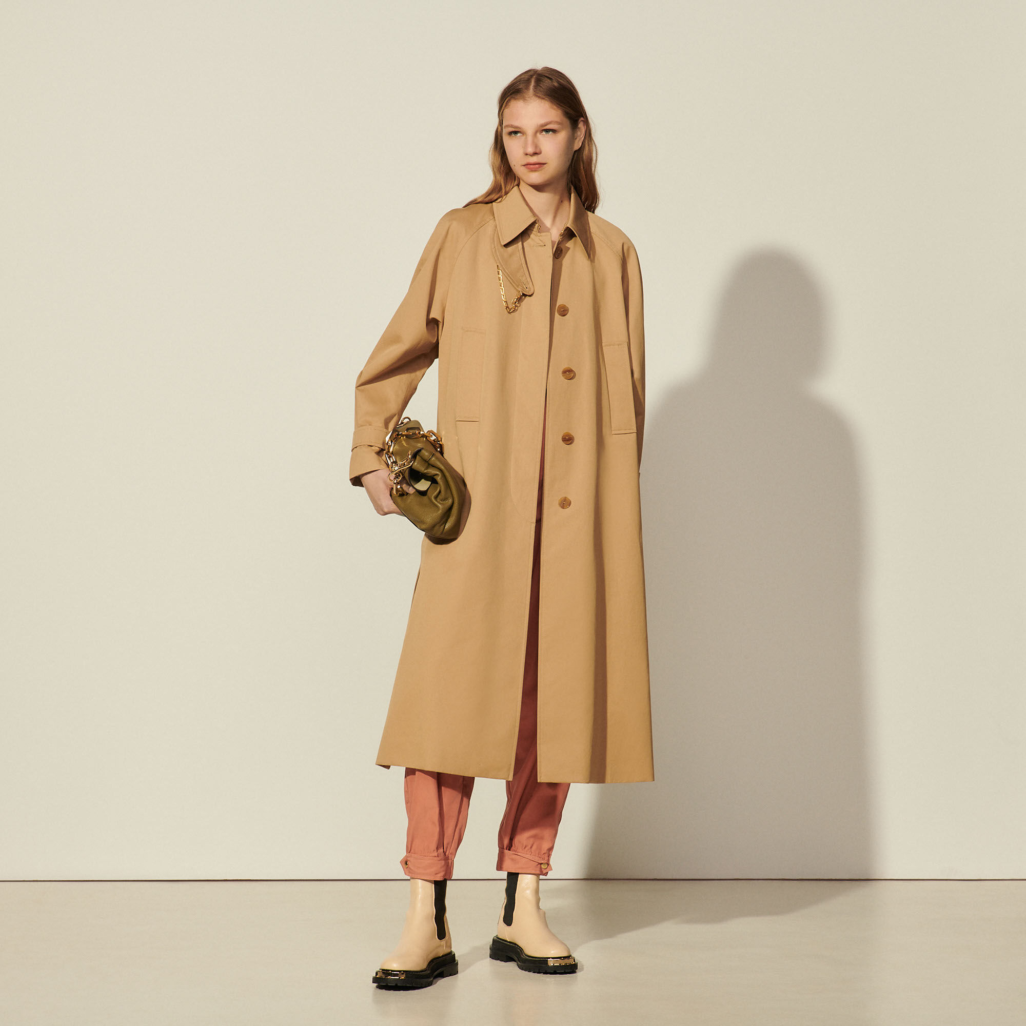 Sand color trench coat hotsell