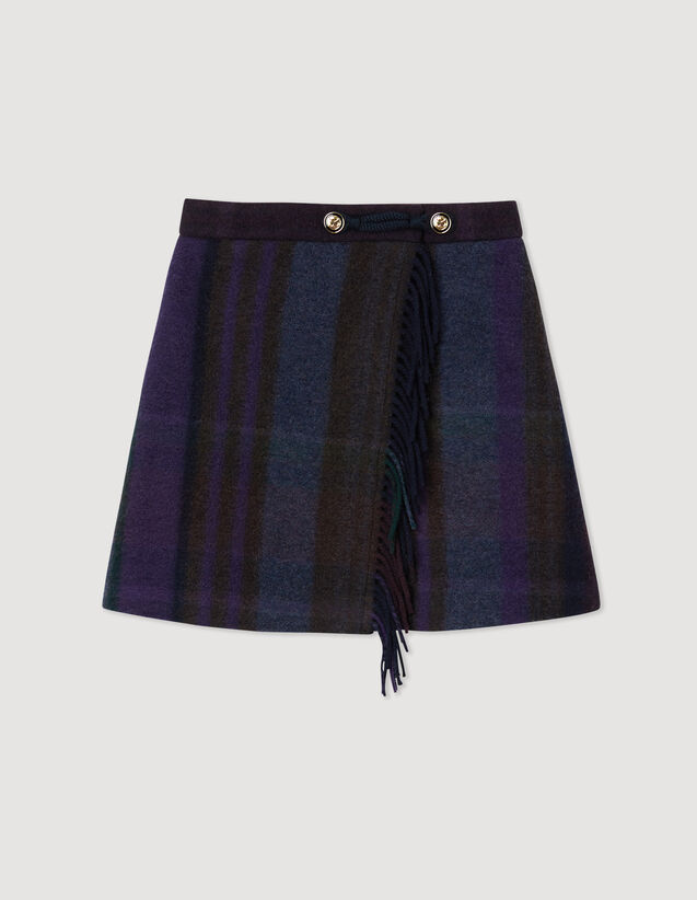 Short Fringed Skirt : Skirts & Shorts color Purple / Green