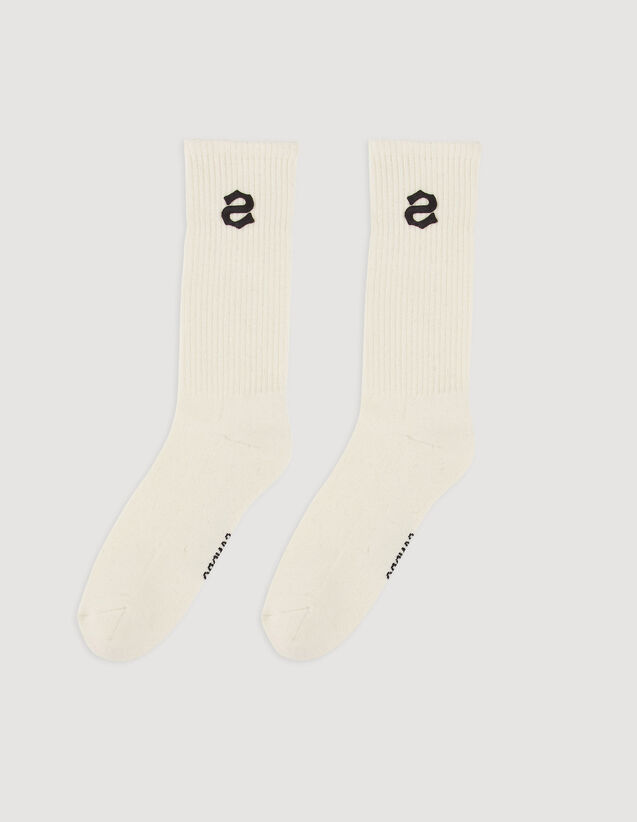 Embroidered Socks : Socks color white