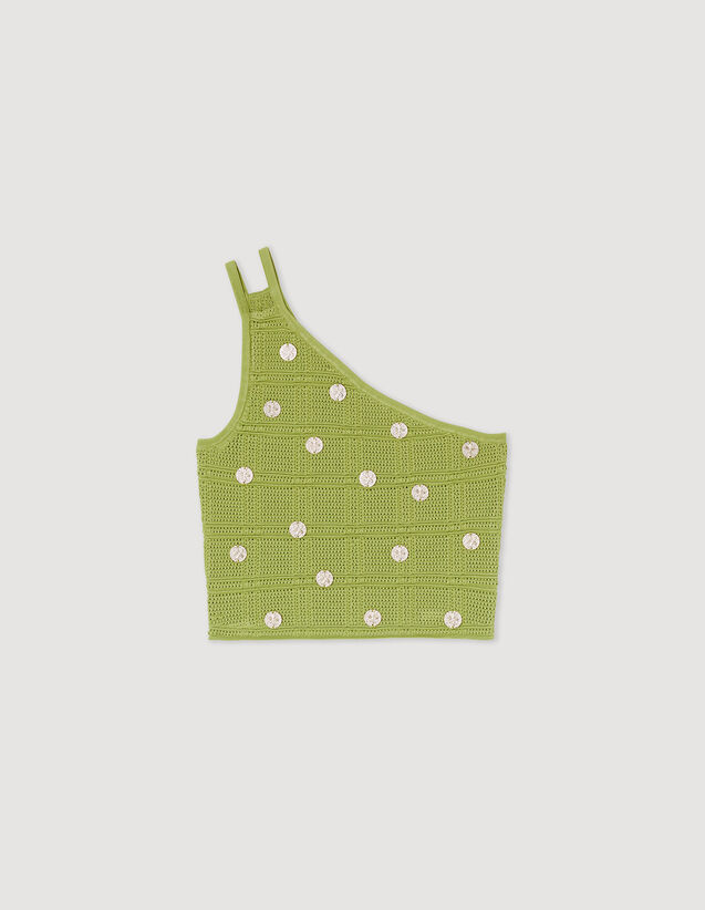 Knitted Crop Top : Tops color Olive Green