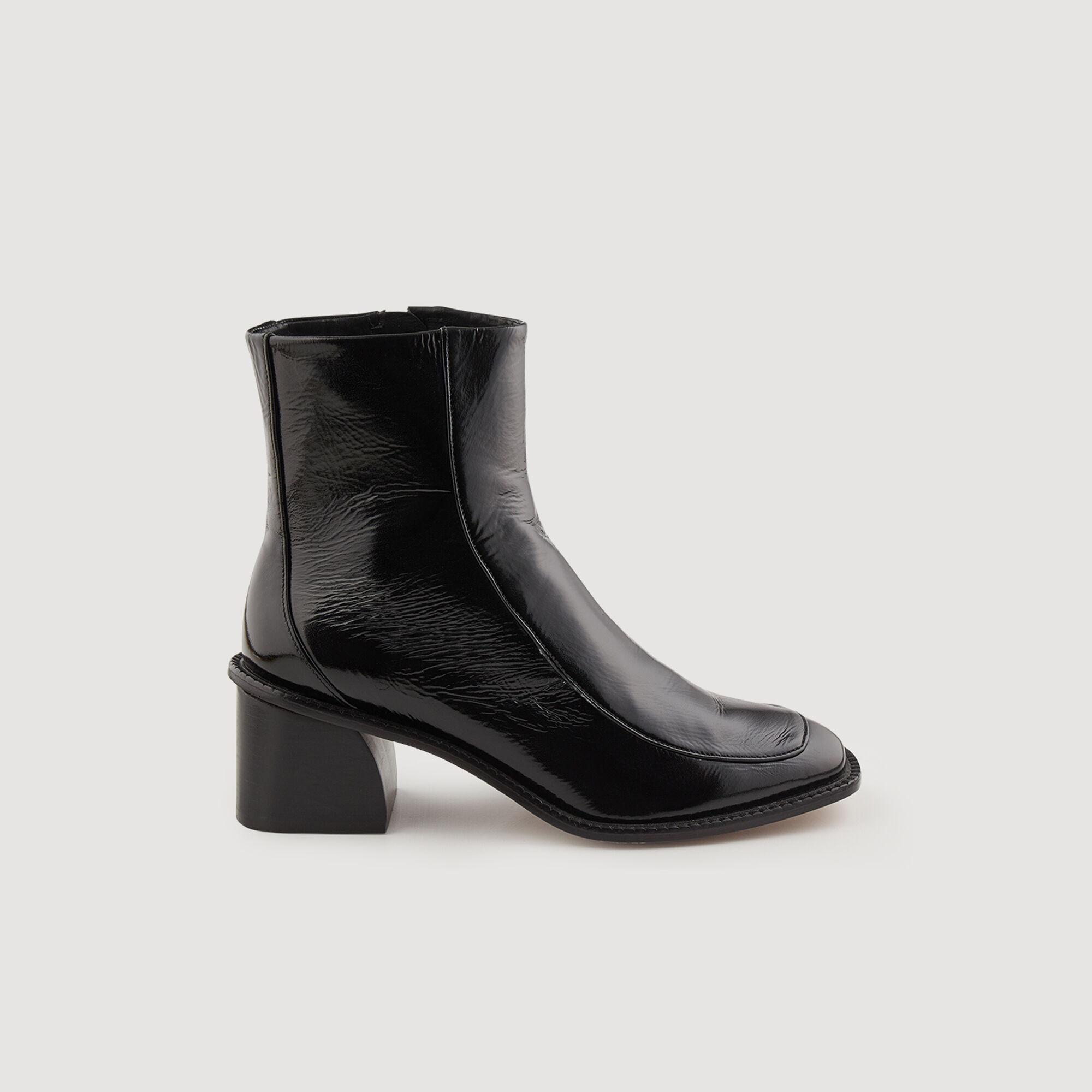 Patent Leather Boots With Heel Shoes Sandro paris