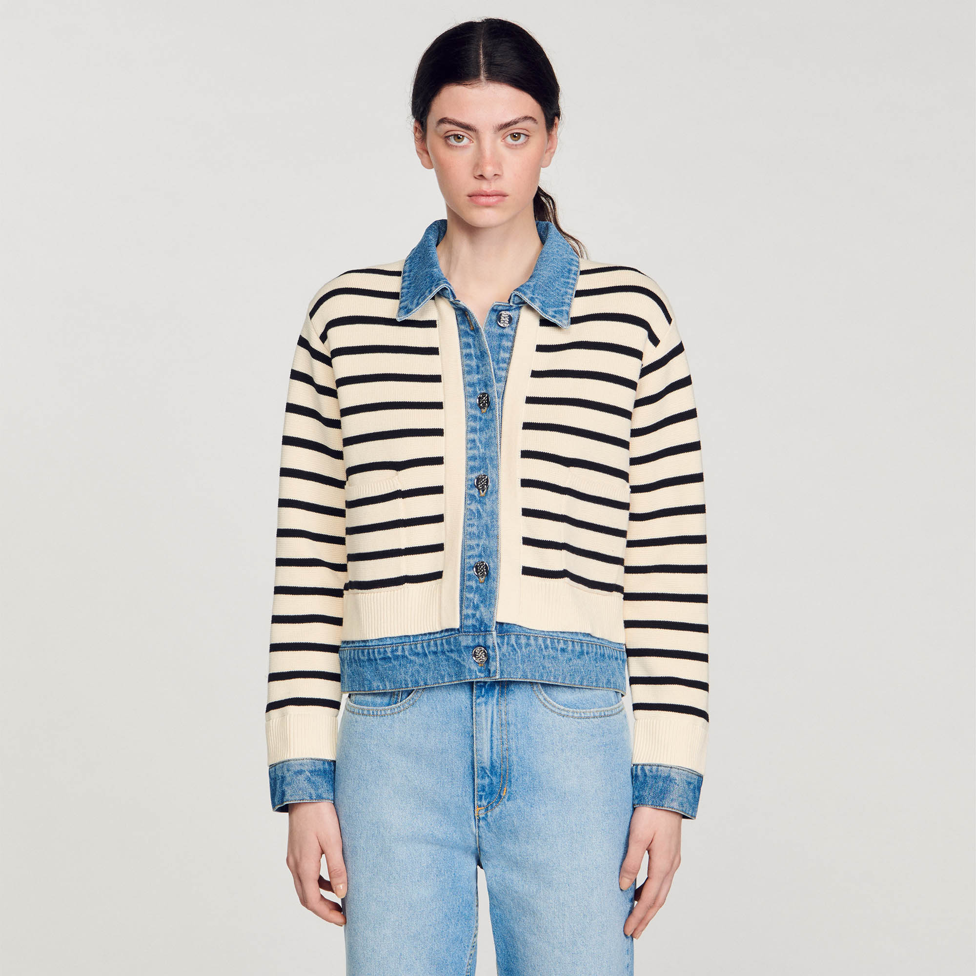 Sandro striped cardigan discount