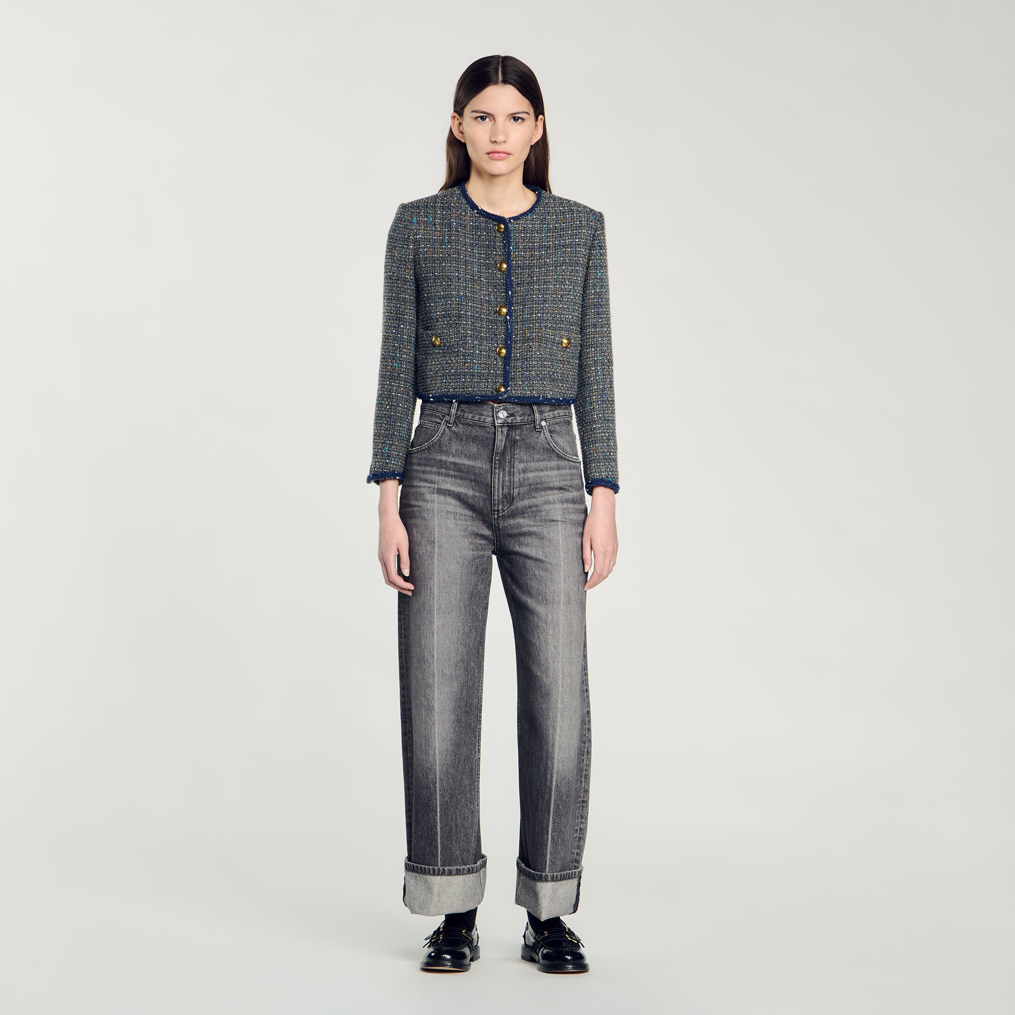 Cropped Tweed Jacket - Blazers & Jackets - Sandro-paris.com