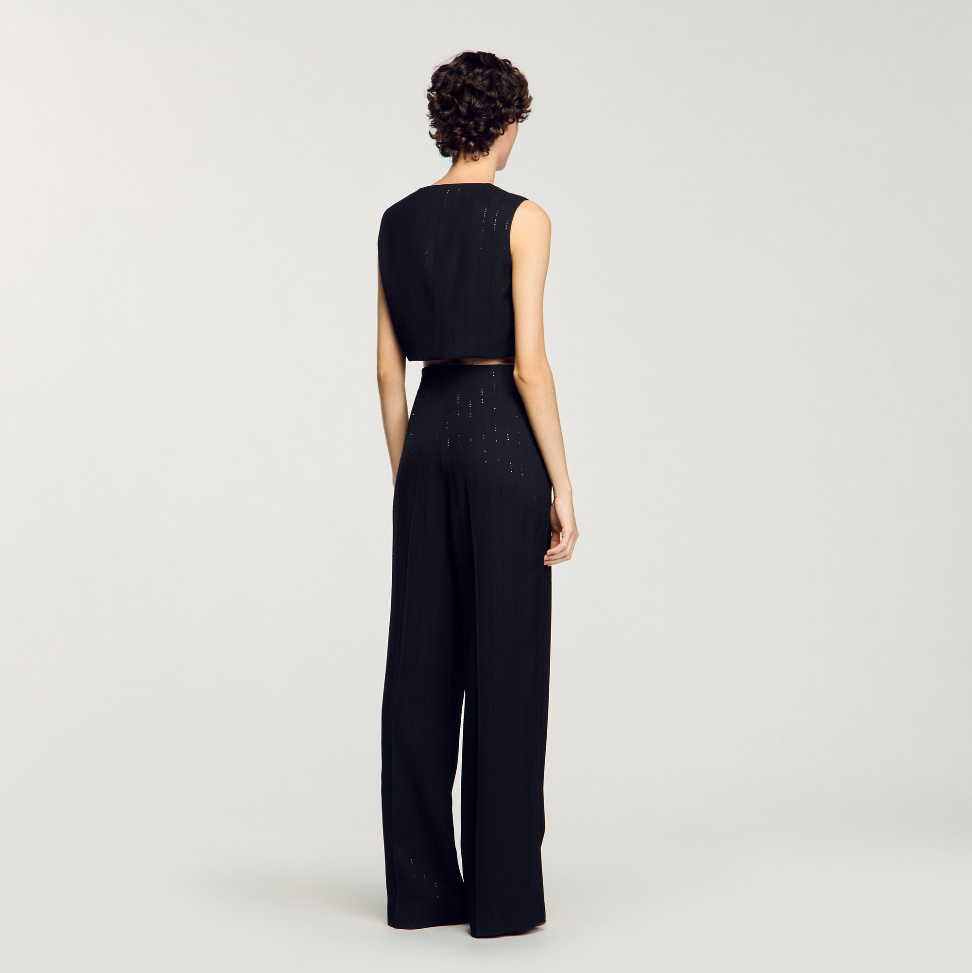 Sequinned Suit Trousers - Pants - Sandro-paris.com