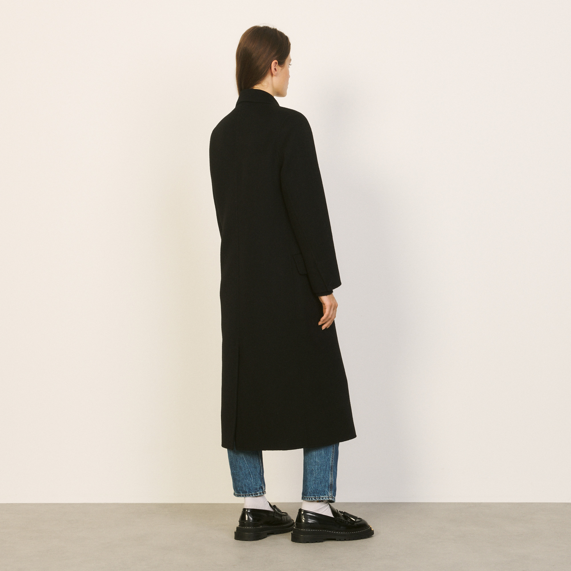 oversized wool coat black