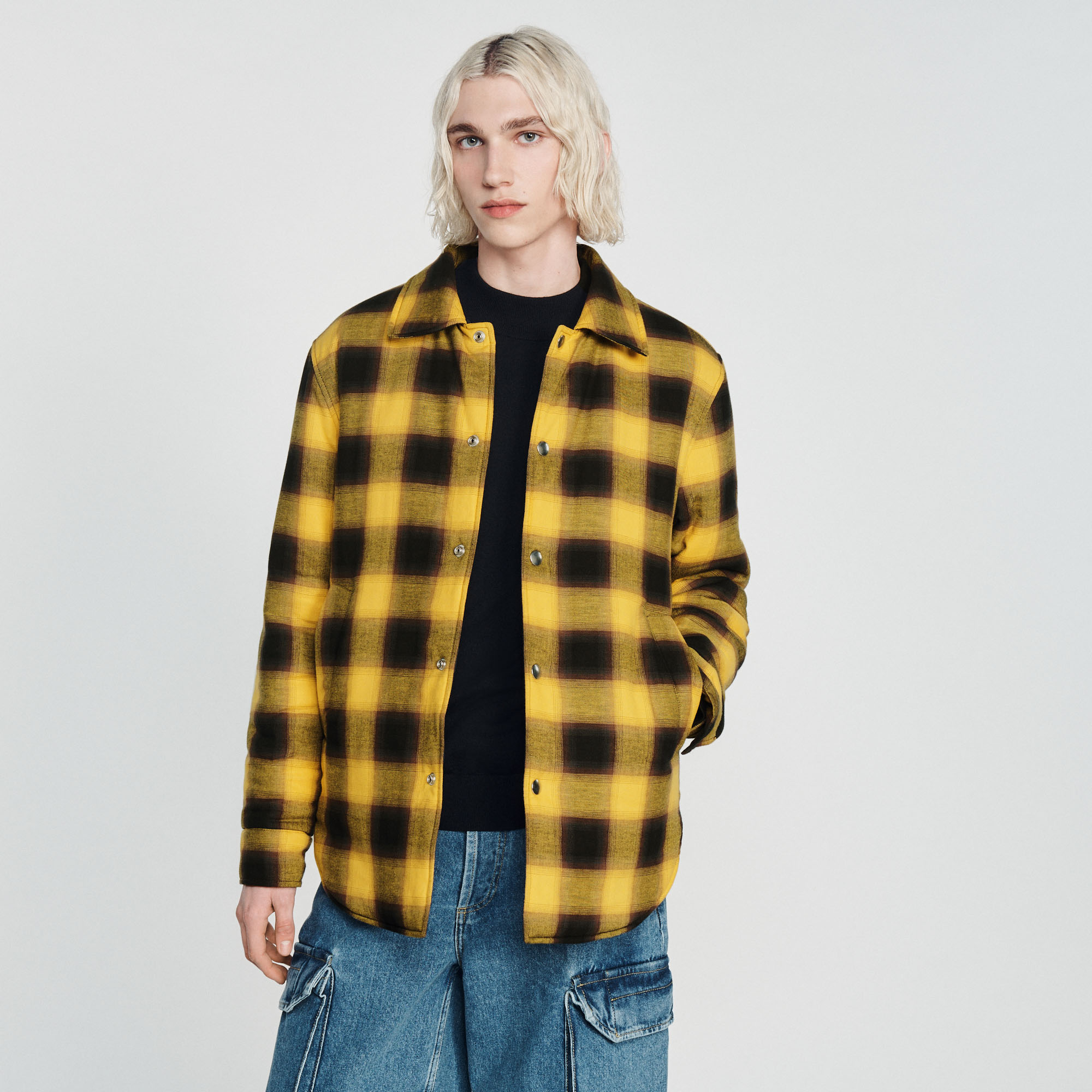 Quilted Checked Jacket Jackets Coats Sandro paris