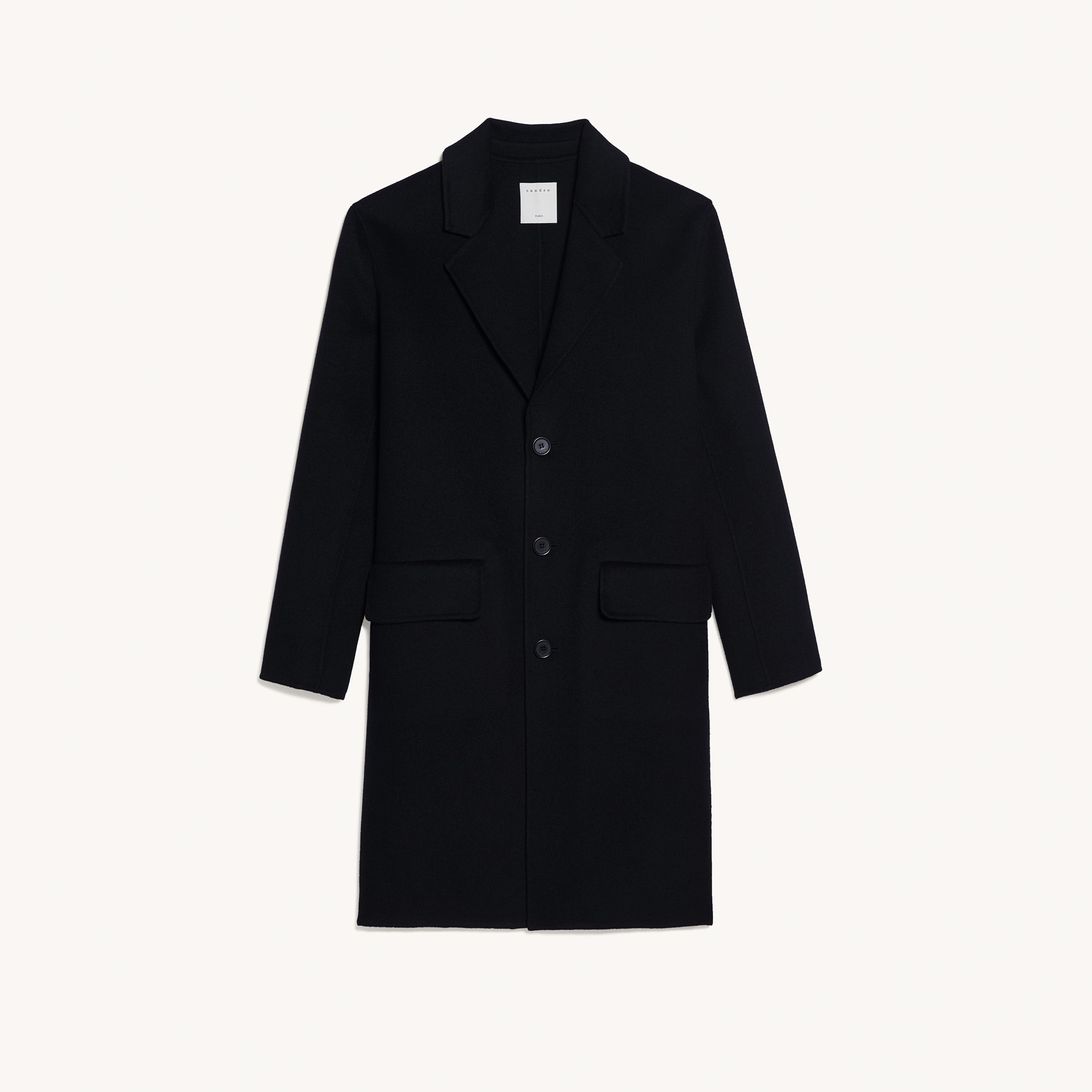 Sandro Long Double Faced Wool Coat 2025
