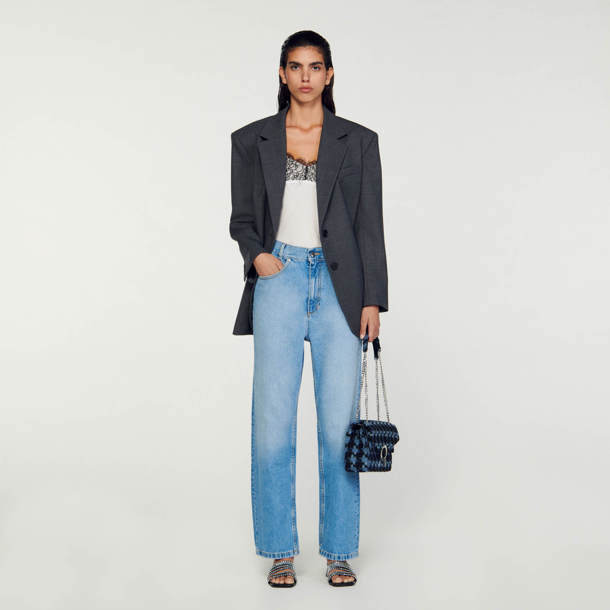 Low-Rise Straight-Leg Jeans - Jeans - Sandro-paris.com