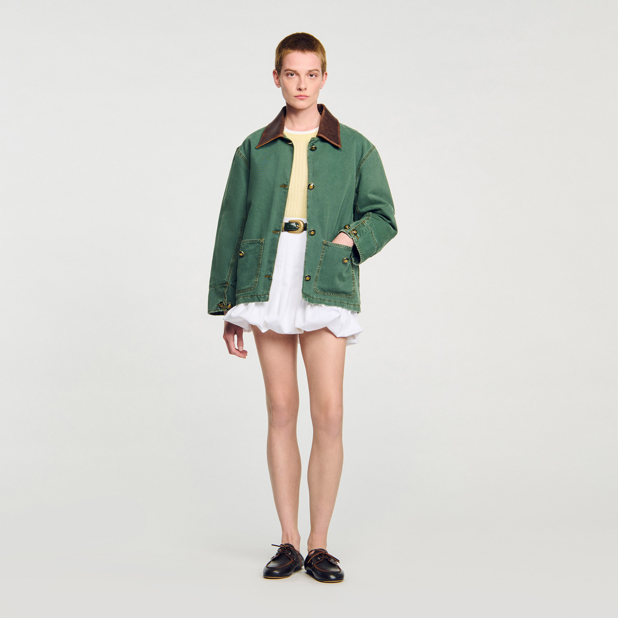 ジャケット・アウター sefr \"tricola coat\" Zara Trafaluc Khaki Green/ Fur Lining Hooded Winter Jacket