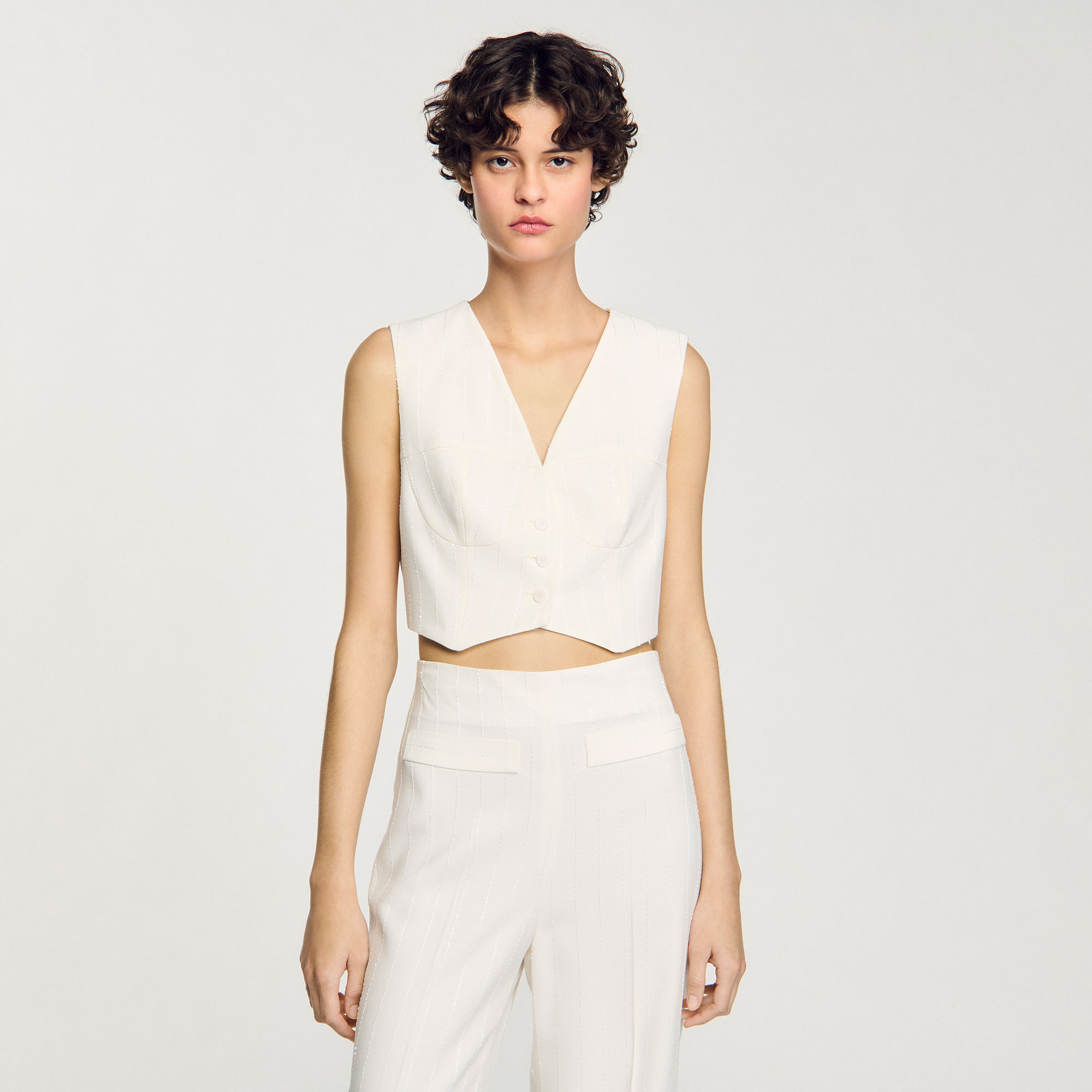 Sequin Cropped Jacket - Tops - Sandro-paris.com