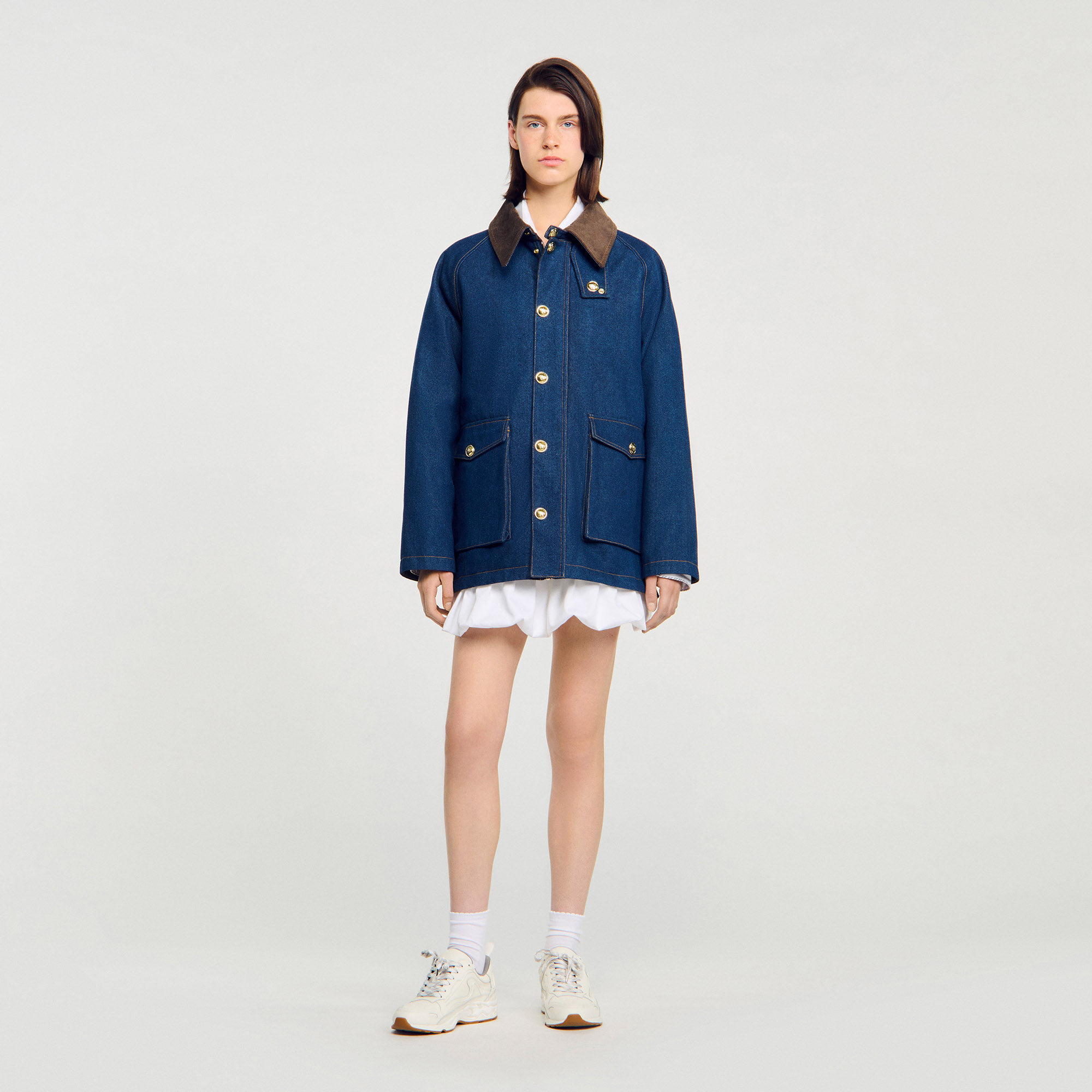 JEANS FACTORY CLOTHES 別注　YALE スタジャン Denim Workwear Jacket - Coats - Sandro-paris.com