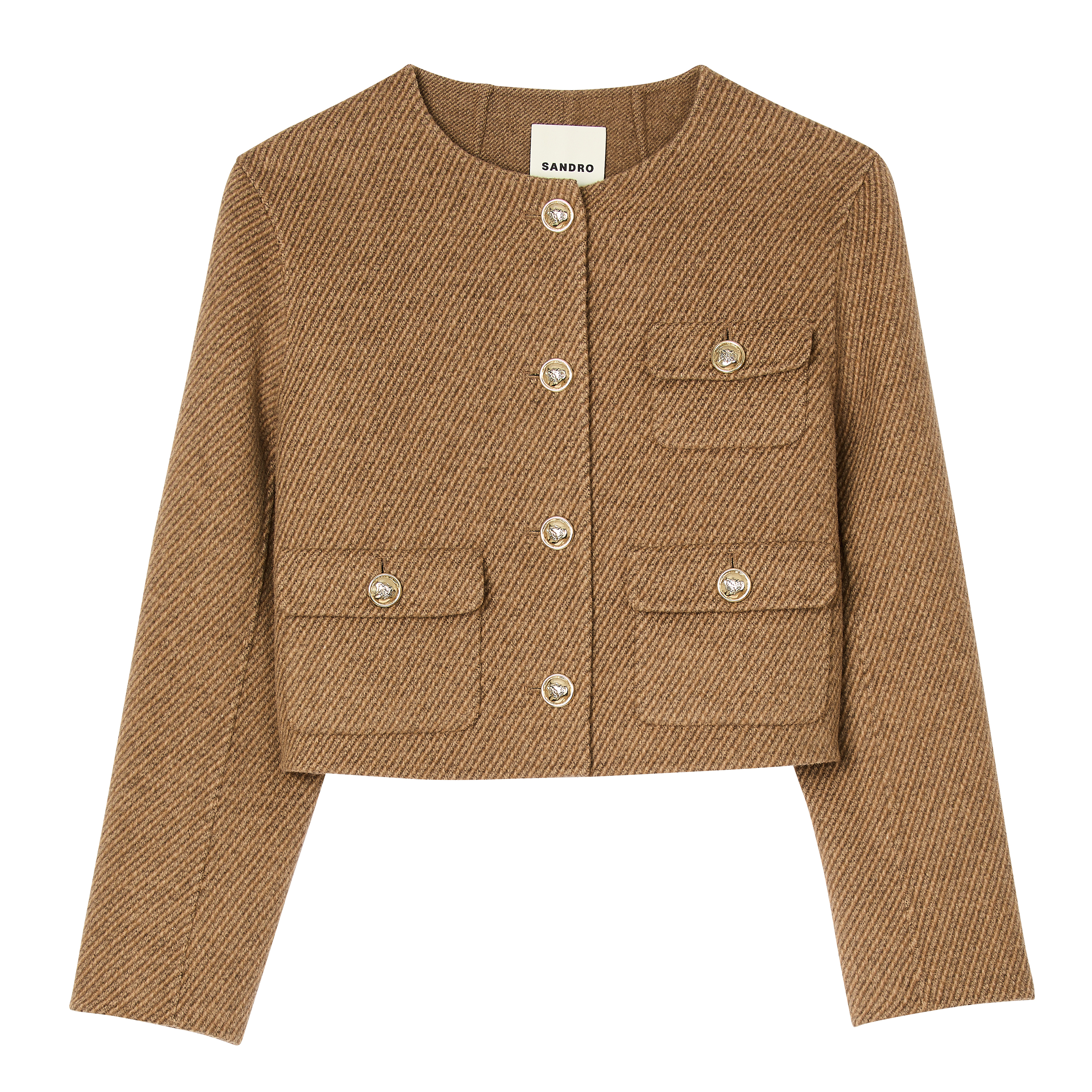 【2plan】Joy button mohair crop jacket Cropped Button-Down Jacket - Blazers & Jackets - Sandro