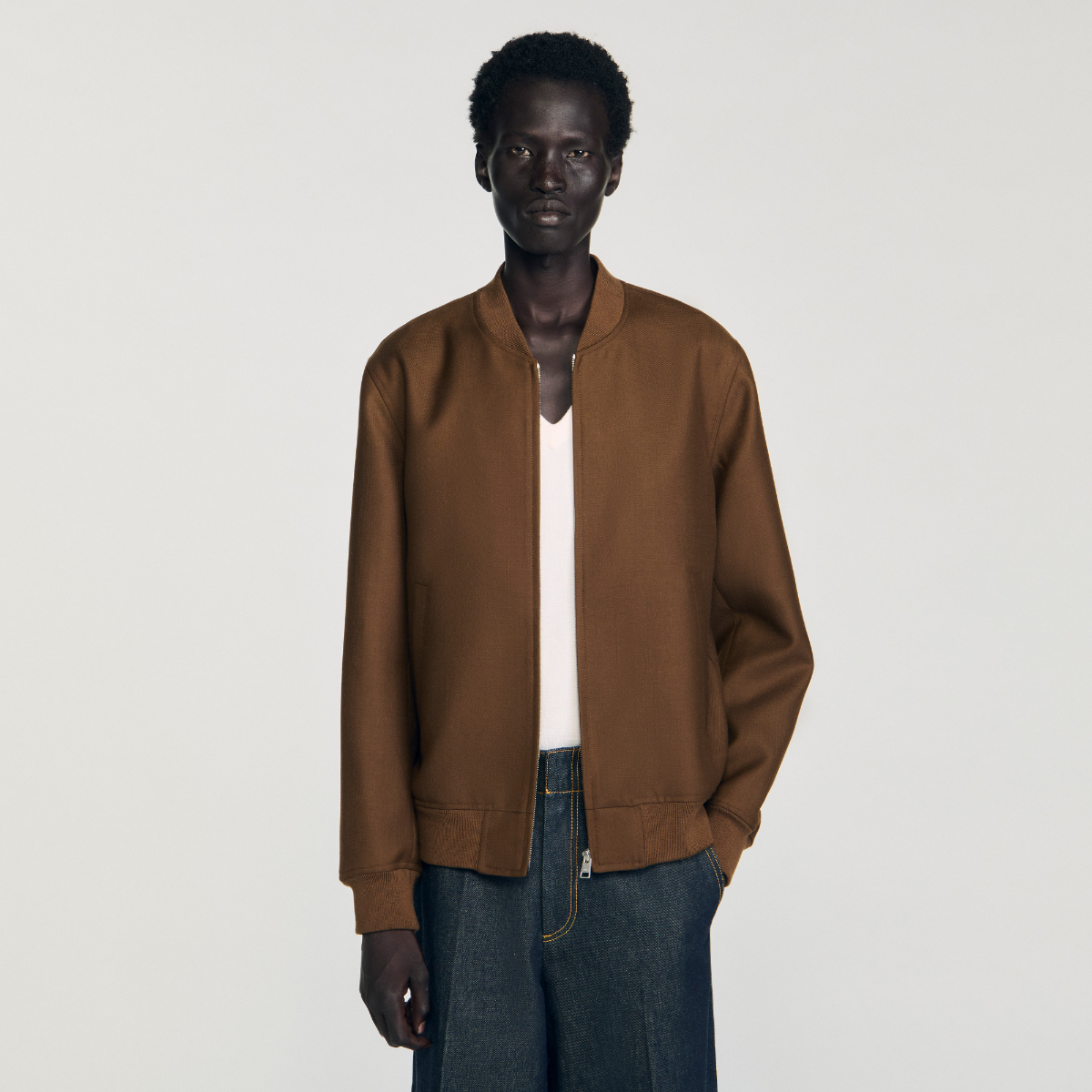 ★パリ発 sandro★ ボタン ウール ショート ジャケット キャメル ☆パリ発 sandro☆ ボタン ウール ショート ジャケット キャメル