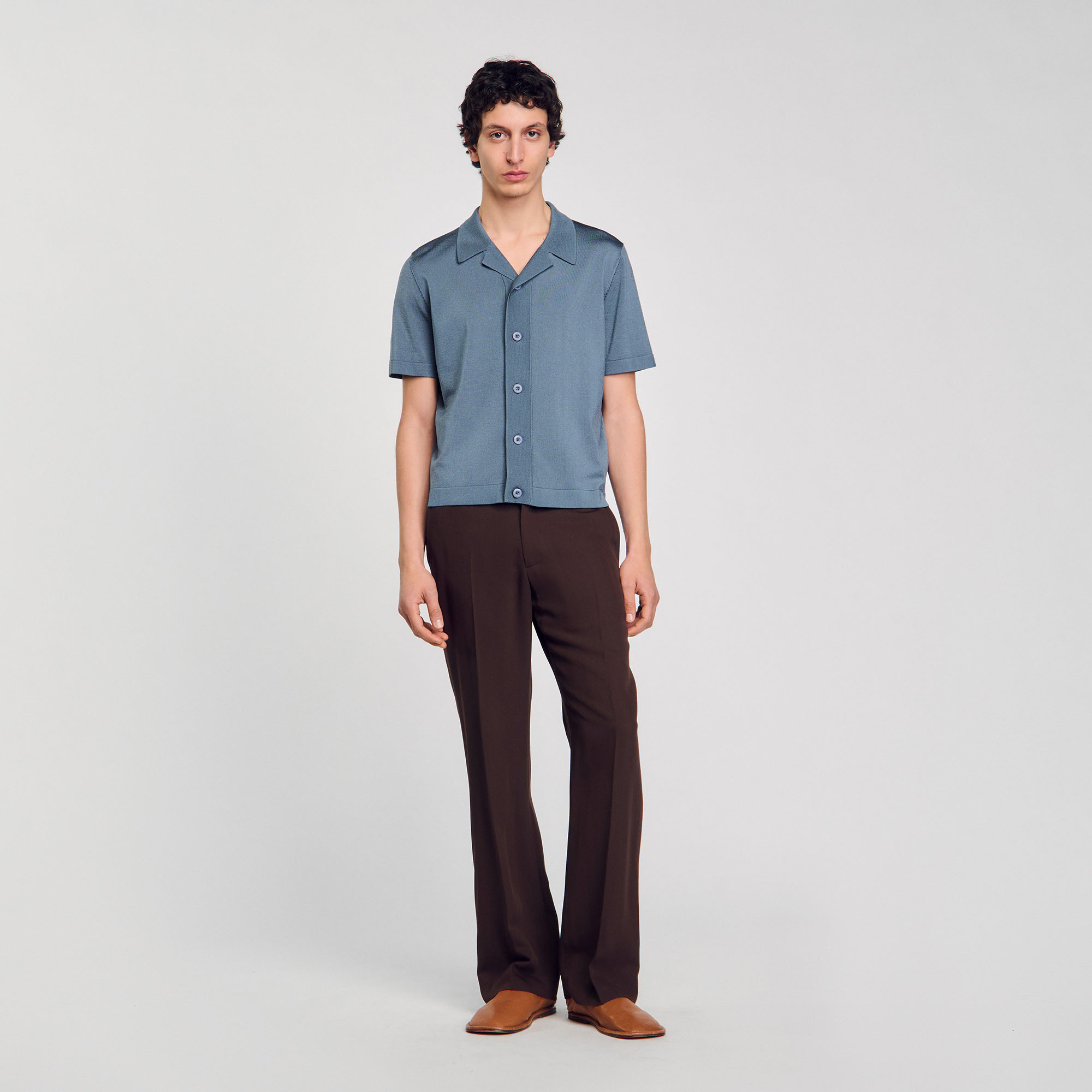 【海外限定】SandroTシャツ☆Draped Round-Neck Short-Sleeve St 0}