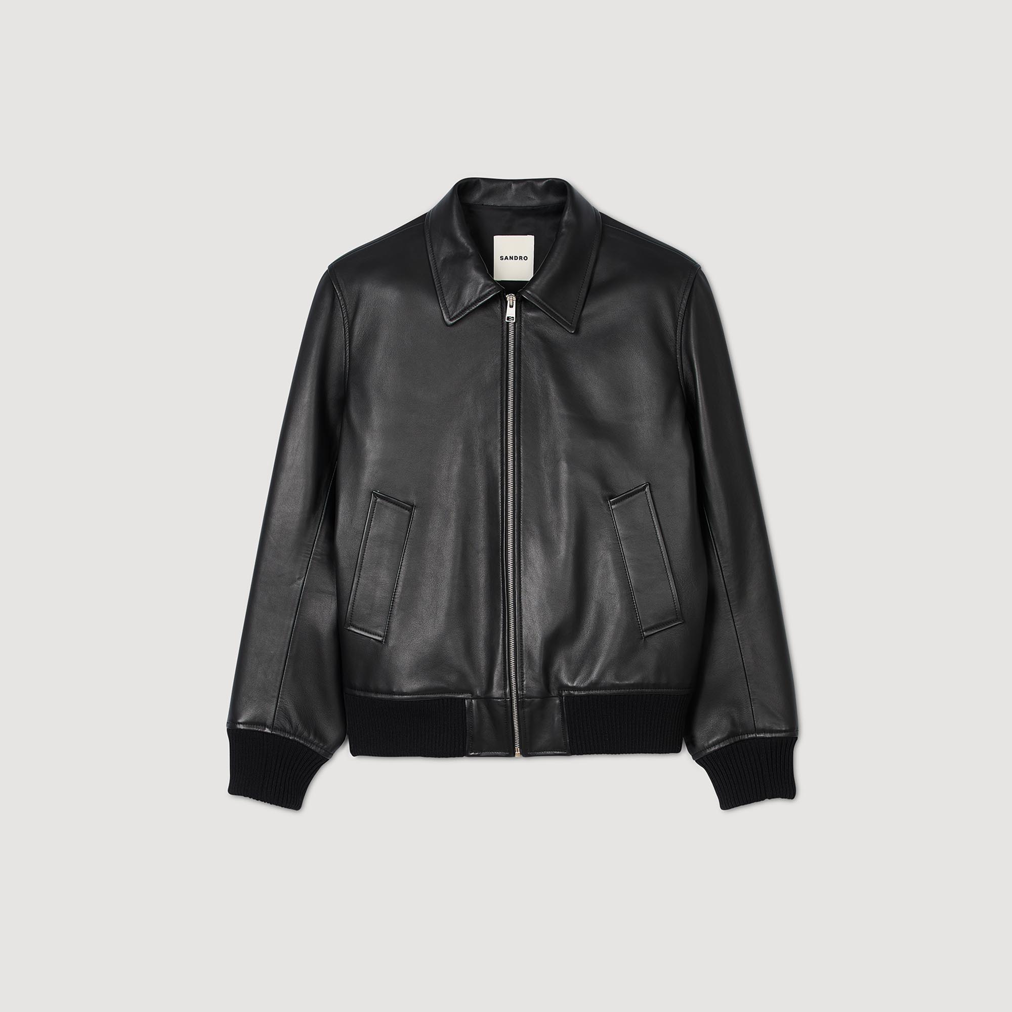 Plain Leather Jacket - Jackets & Coats - Sandro-paris.com