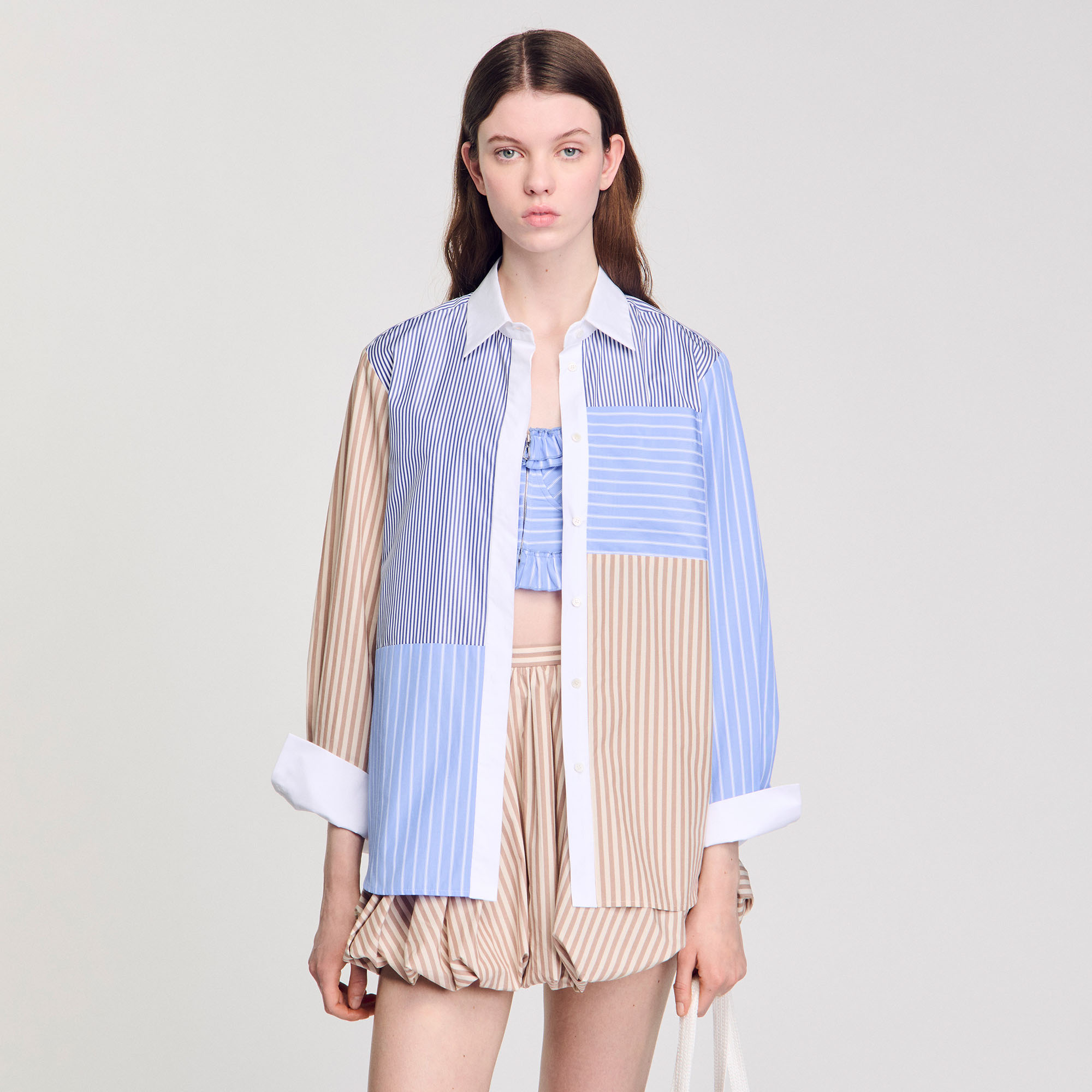 Striped Mix Shirt - Shirts - Sandro-paris.com