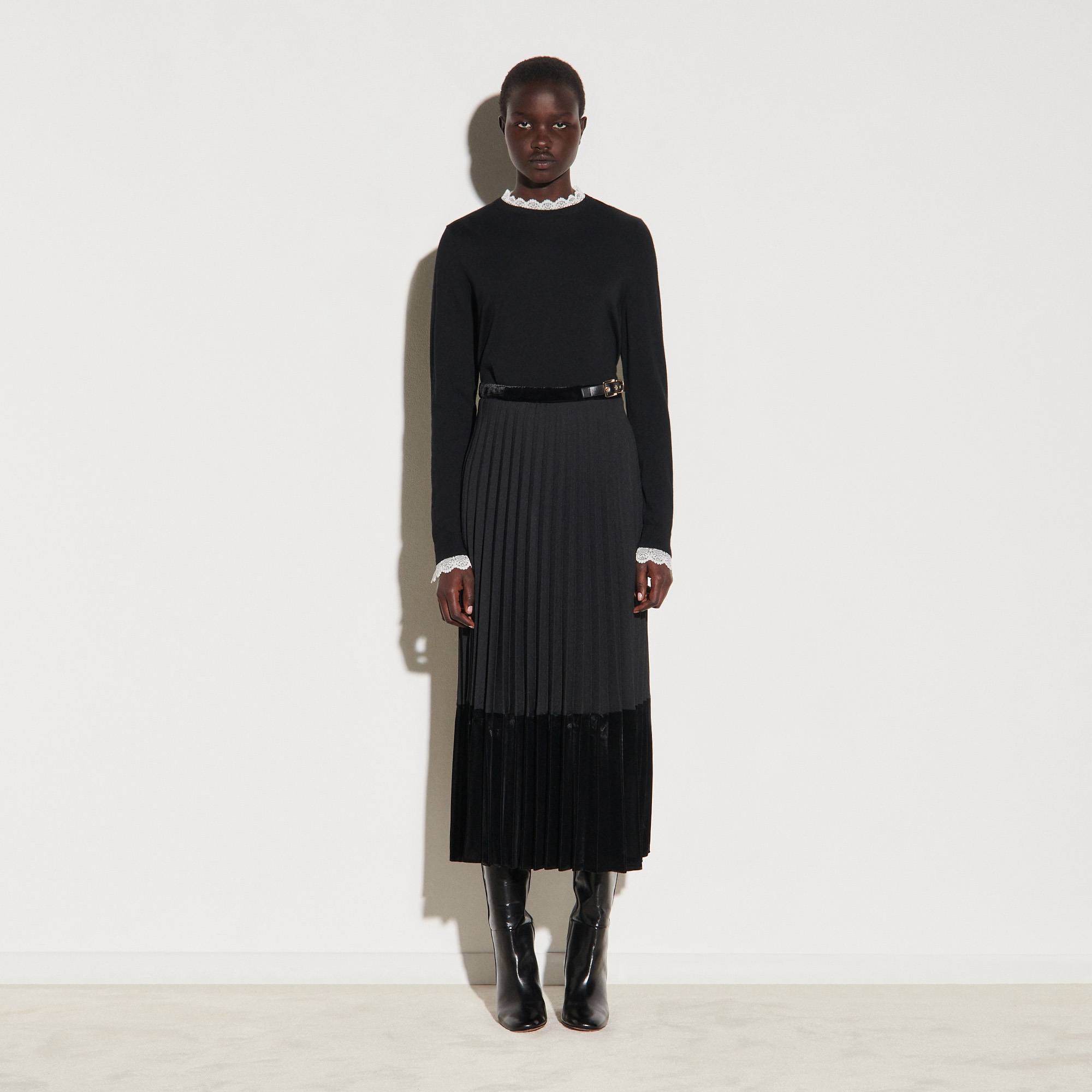 Long Pleated Wrapover Skirt null Sandro paris