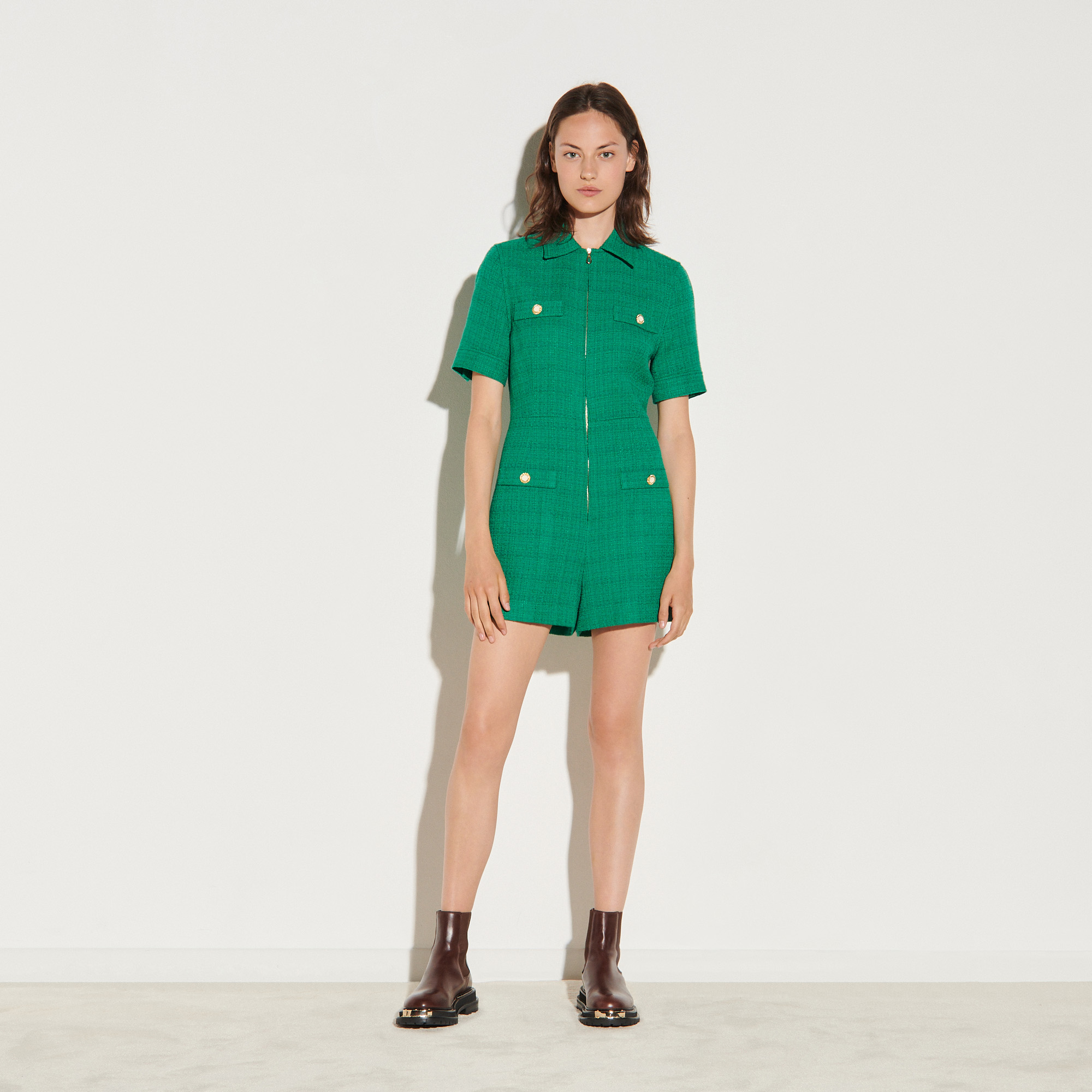 sandro green jumpsuit