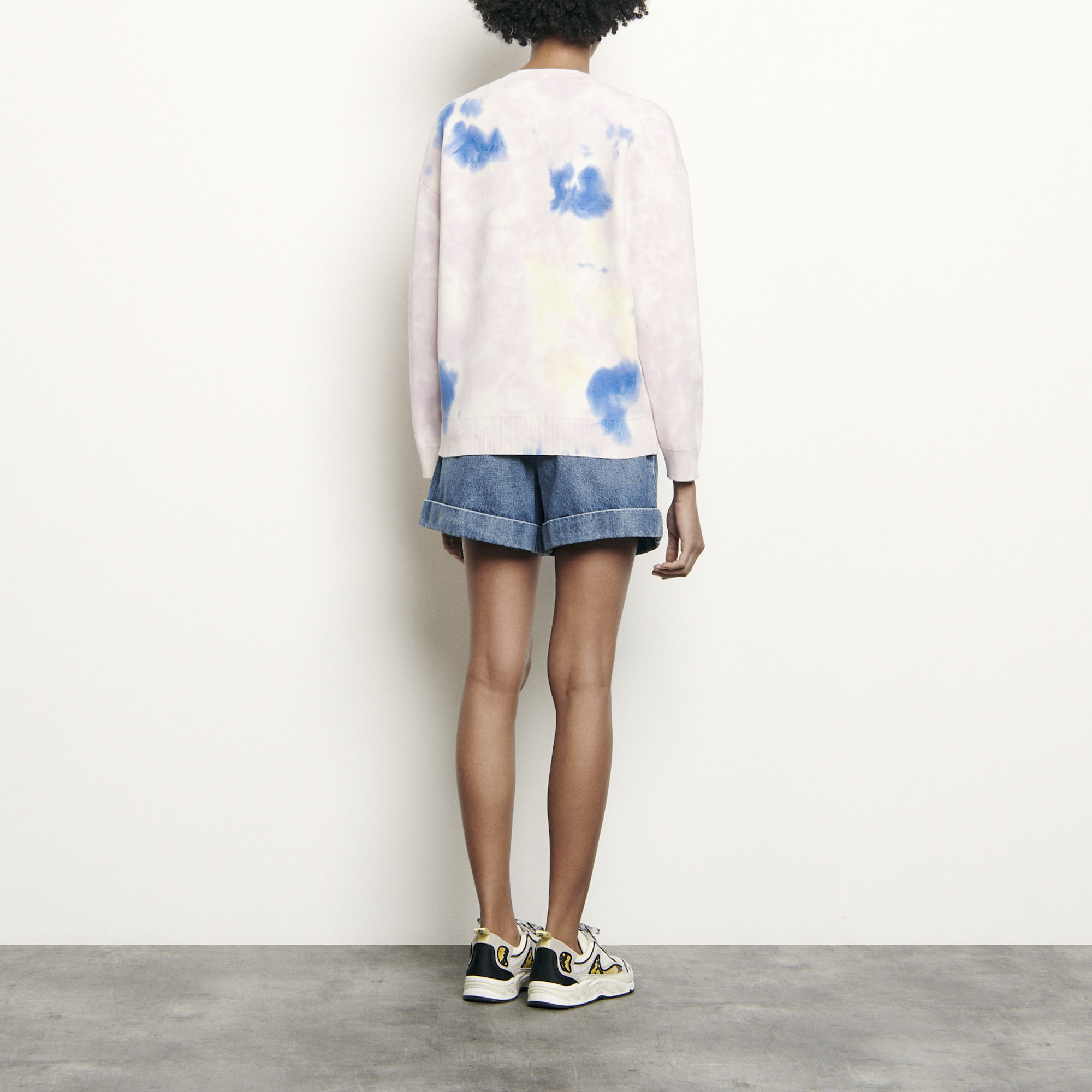 sandro tie dye smiley sweatshirt