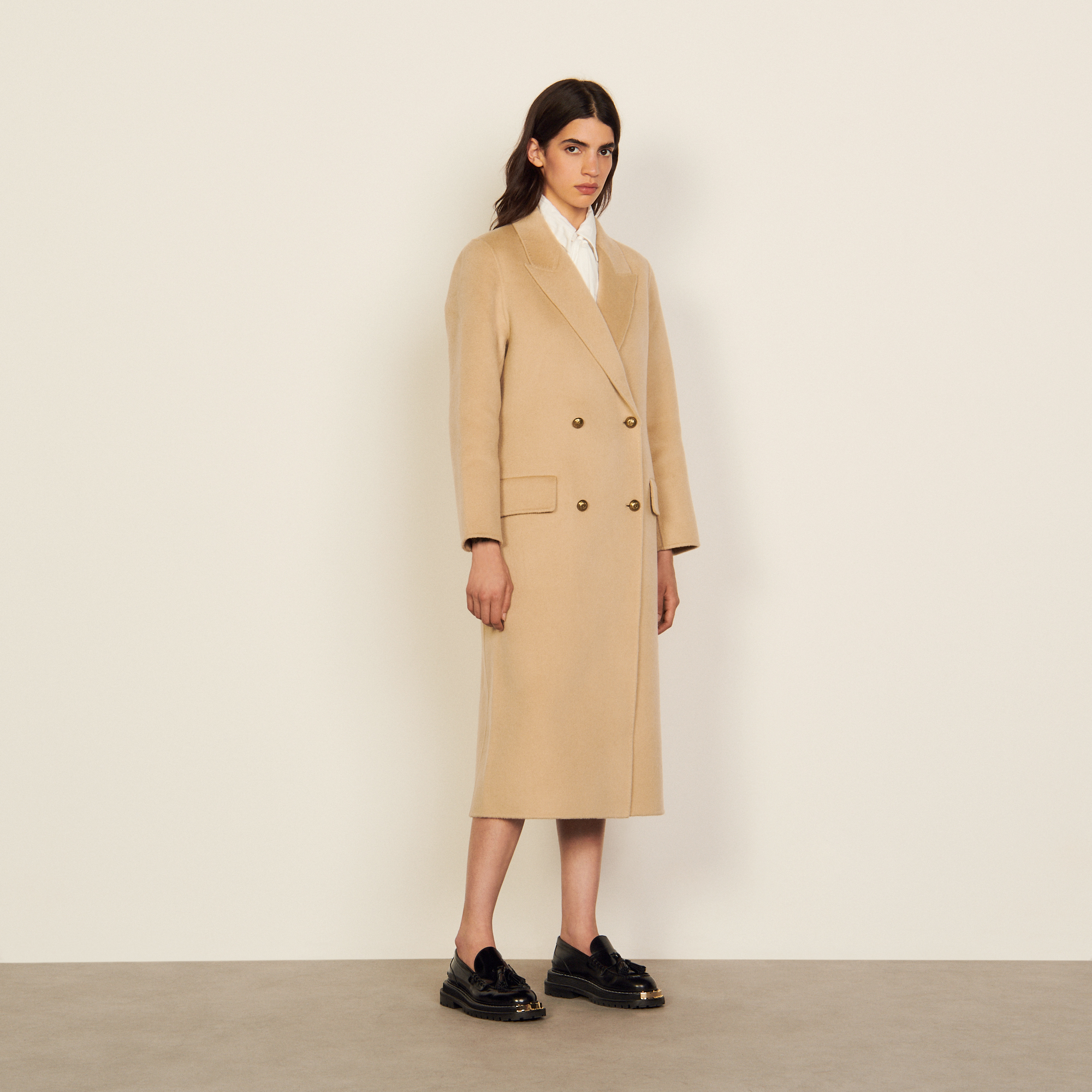 Long Double Faced Wool Coat - null - Sandro-paris.com