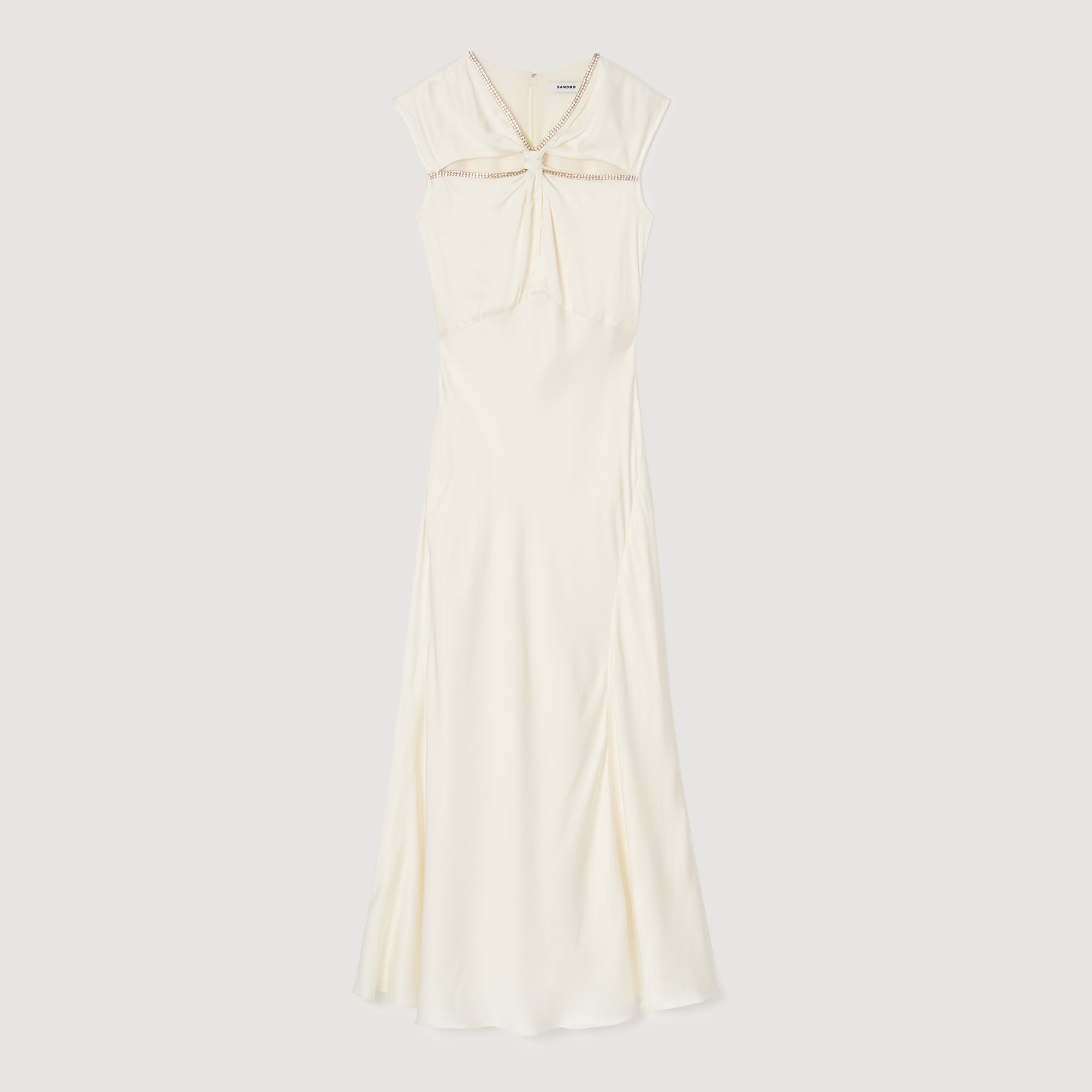 Satin Maxi Dress With Rhinestones Dresses