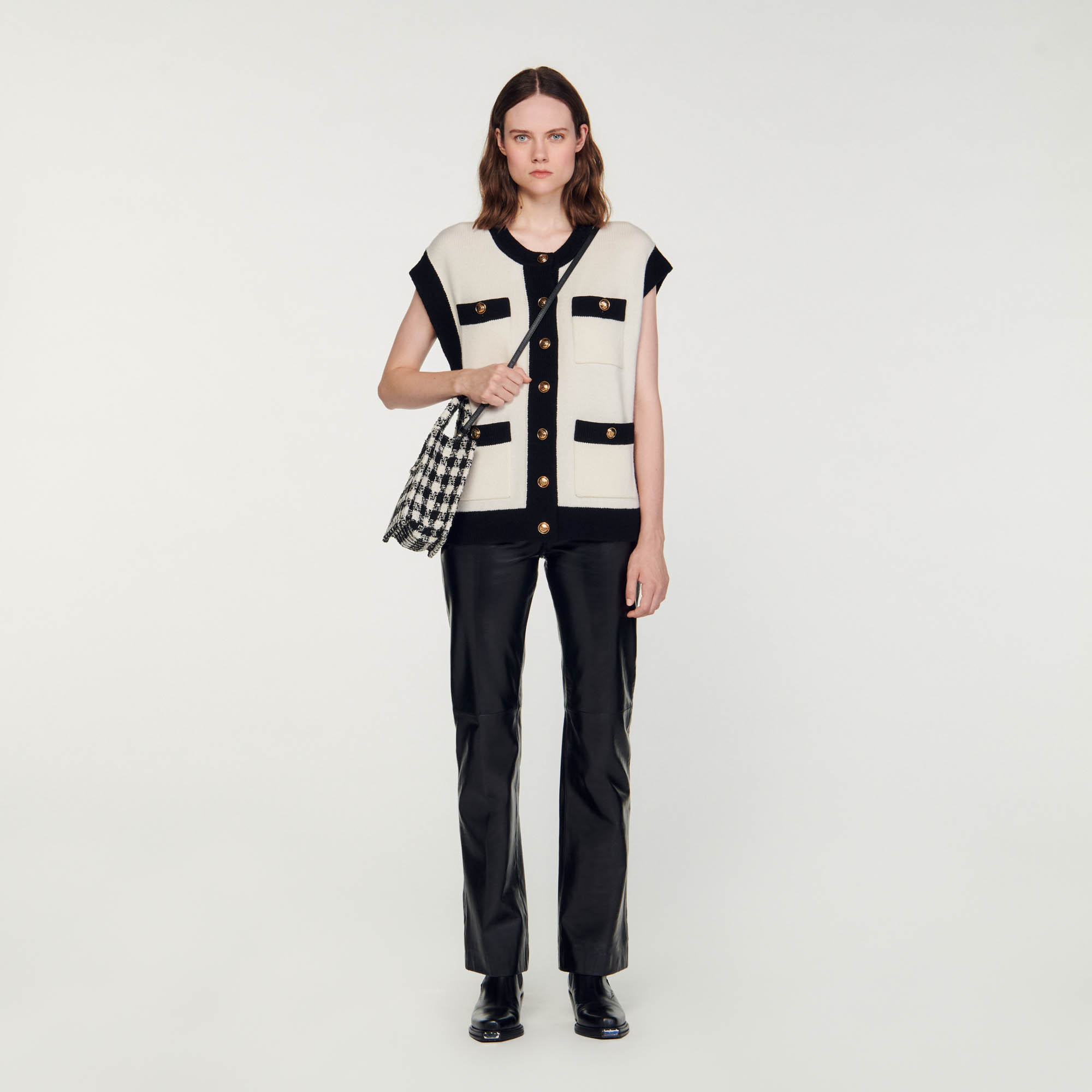 Sleeveless coatigan outlet