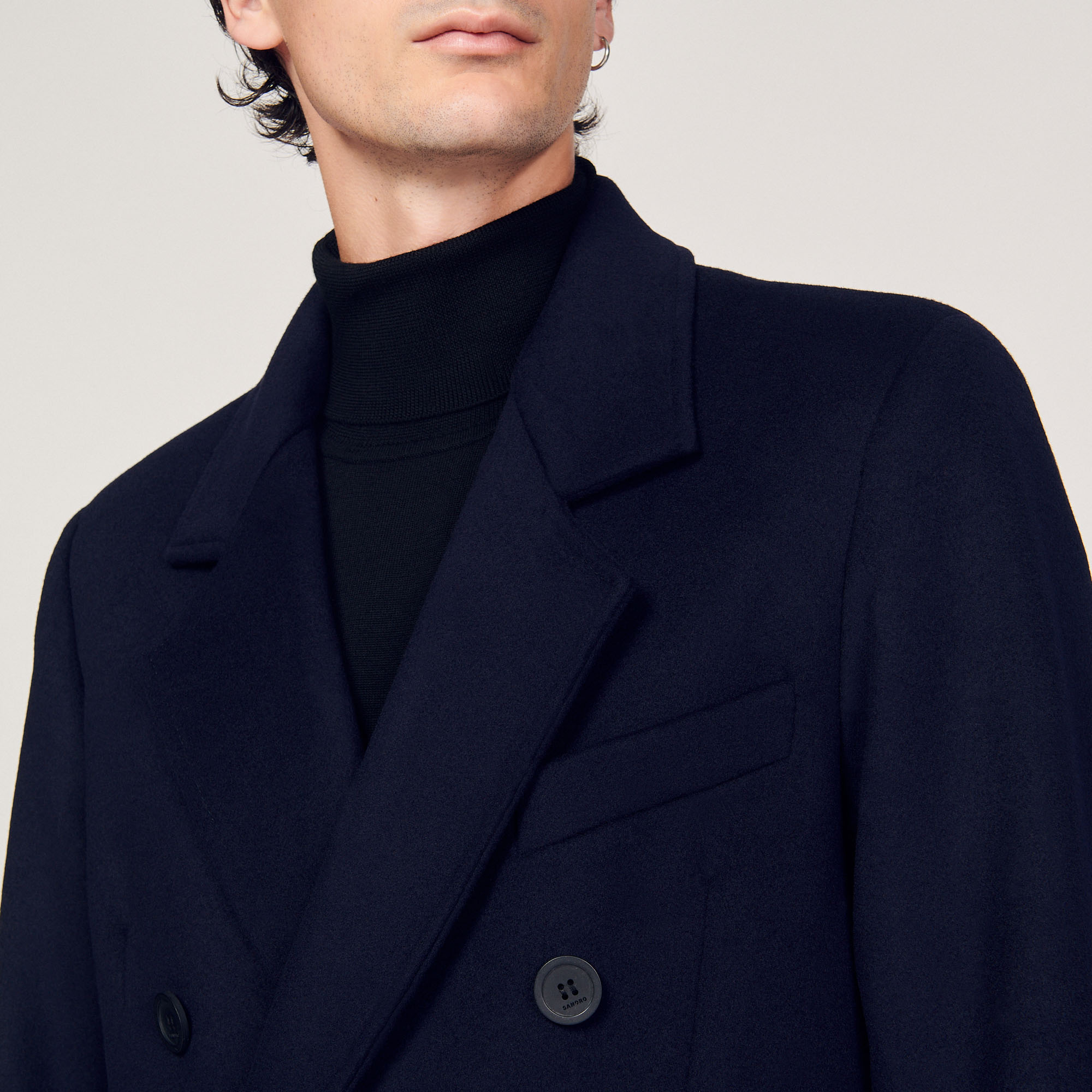 Sandro double hotsell breasted wool coat