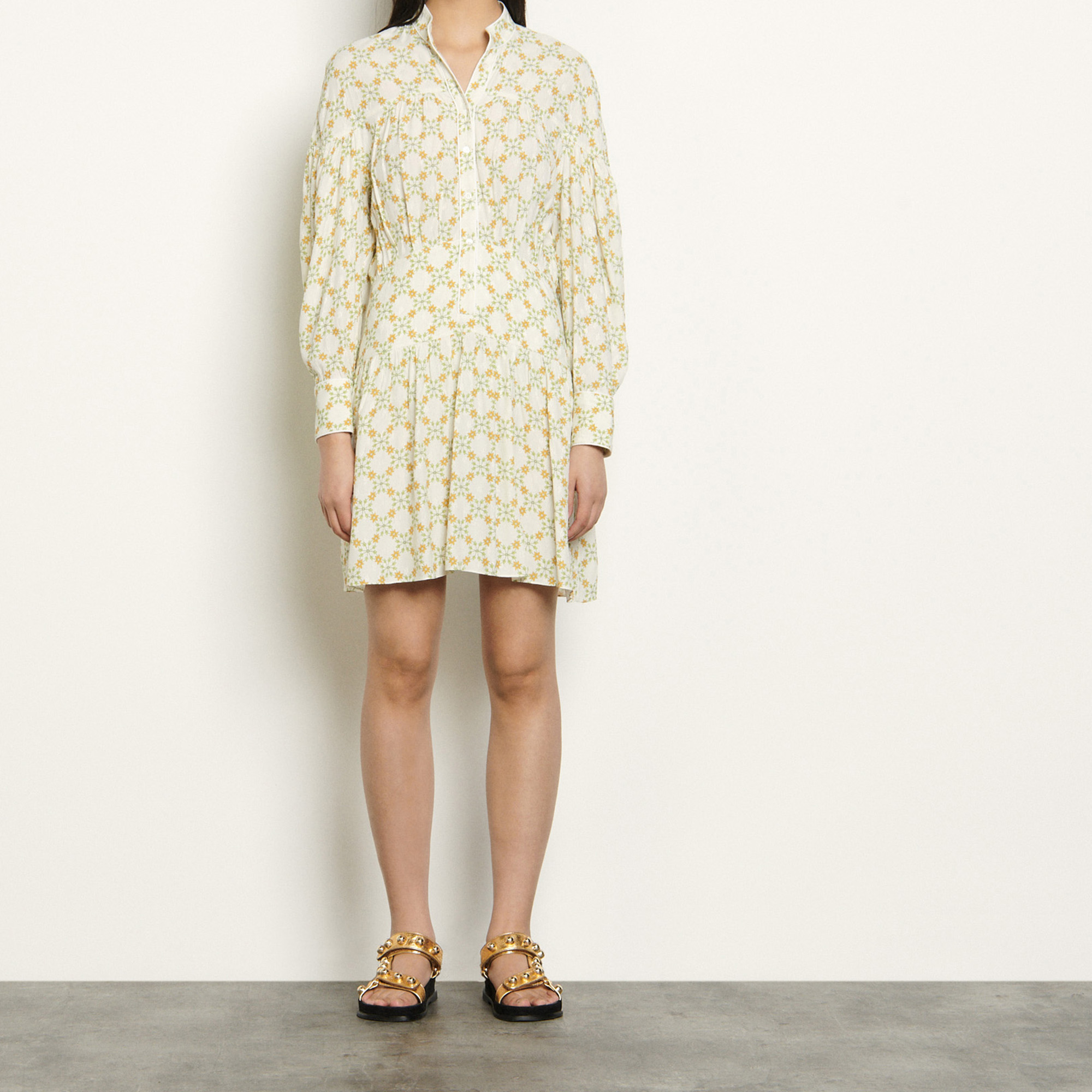 printed jacquard dress