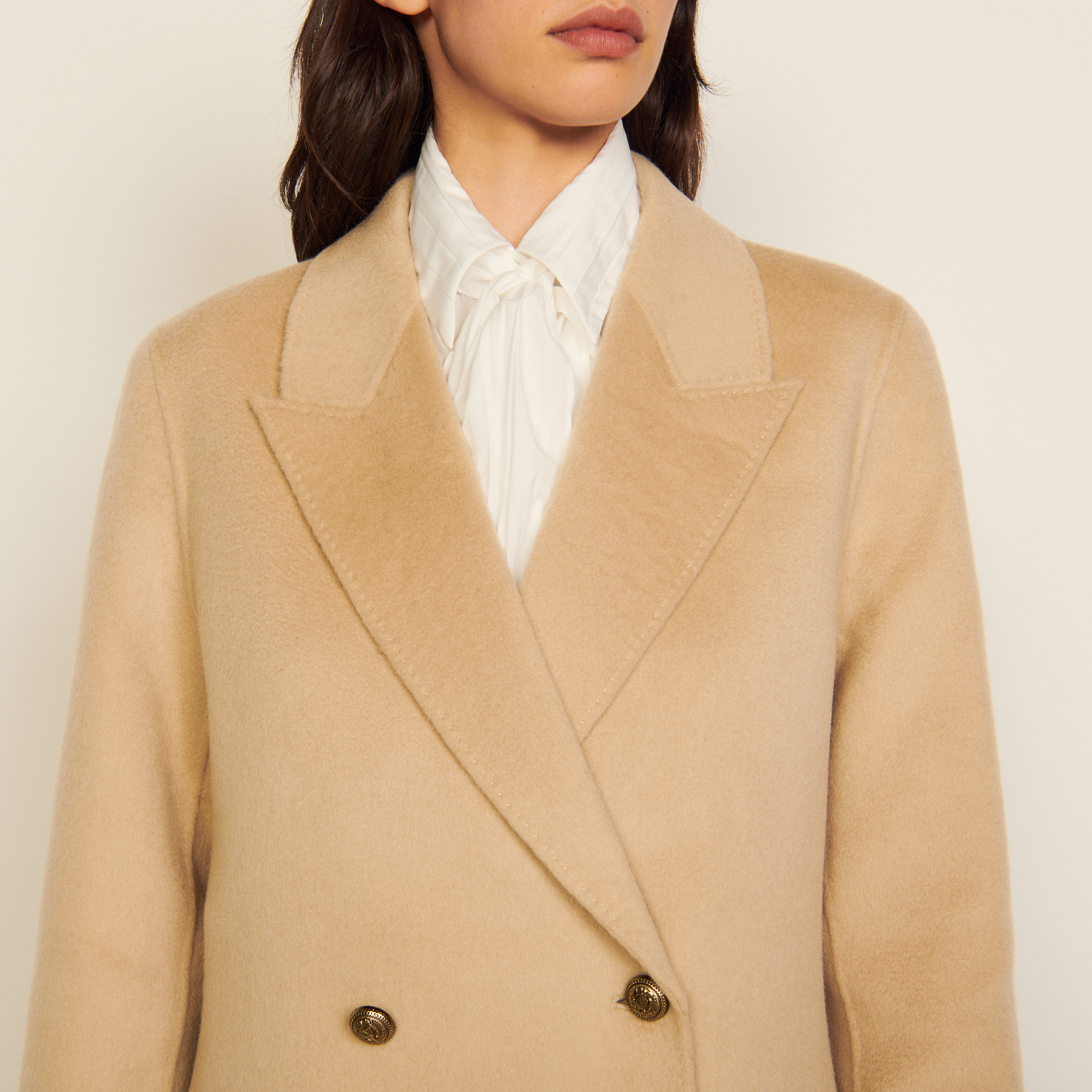 sandro double sided wool coat