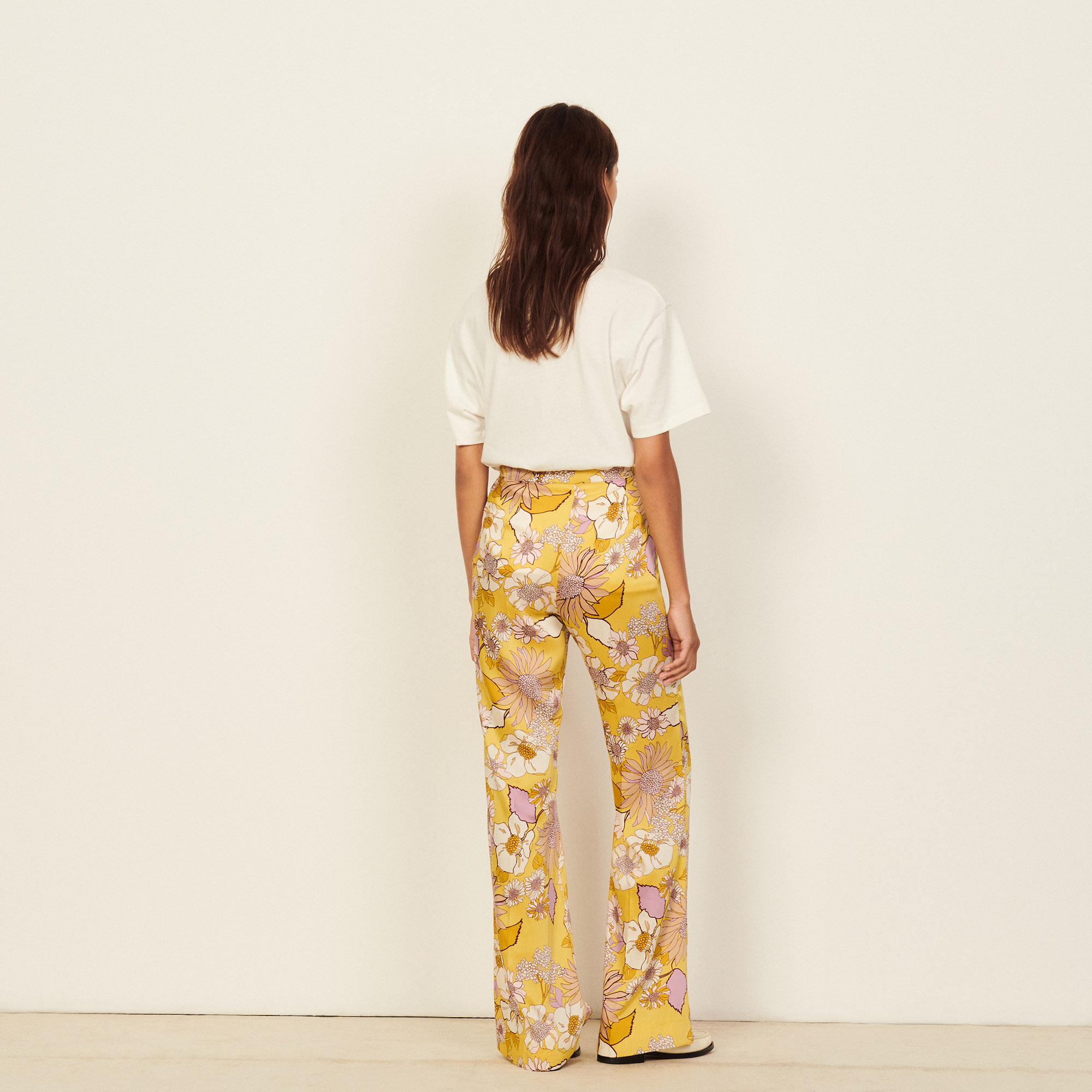 yellow patterned pants