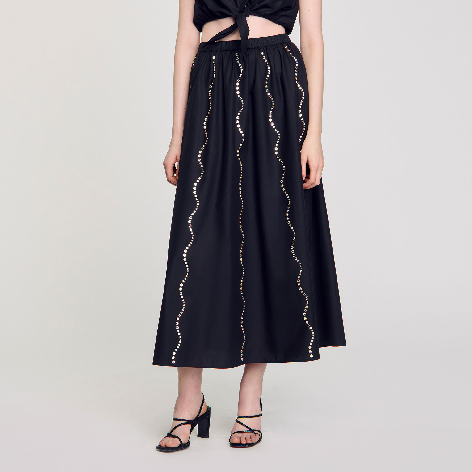 Long Rhinestone Skirt - Skirts & Shorts - Sandro-paris.com