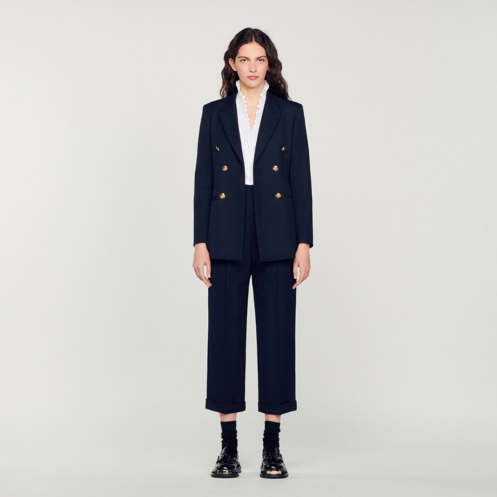 最終価格　Sandro Paris スーツセットアップ Double-breasted suit jacket blue for Men | Sandro Paris