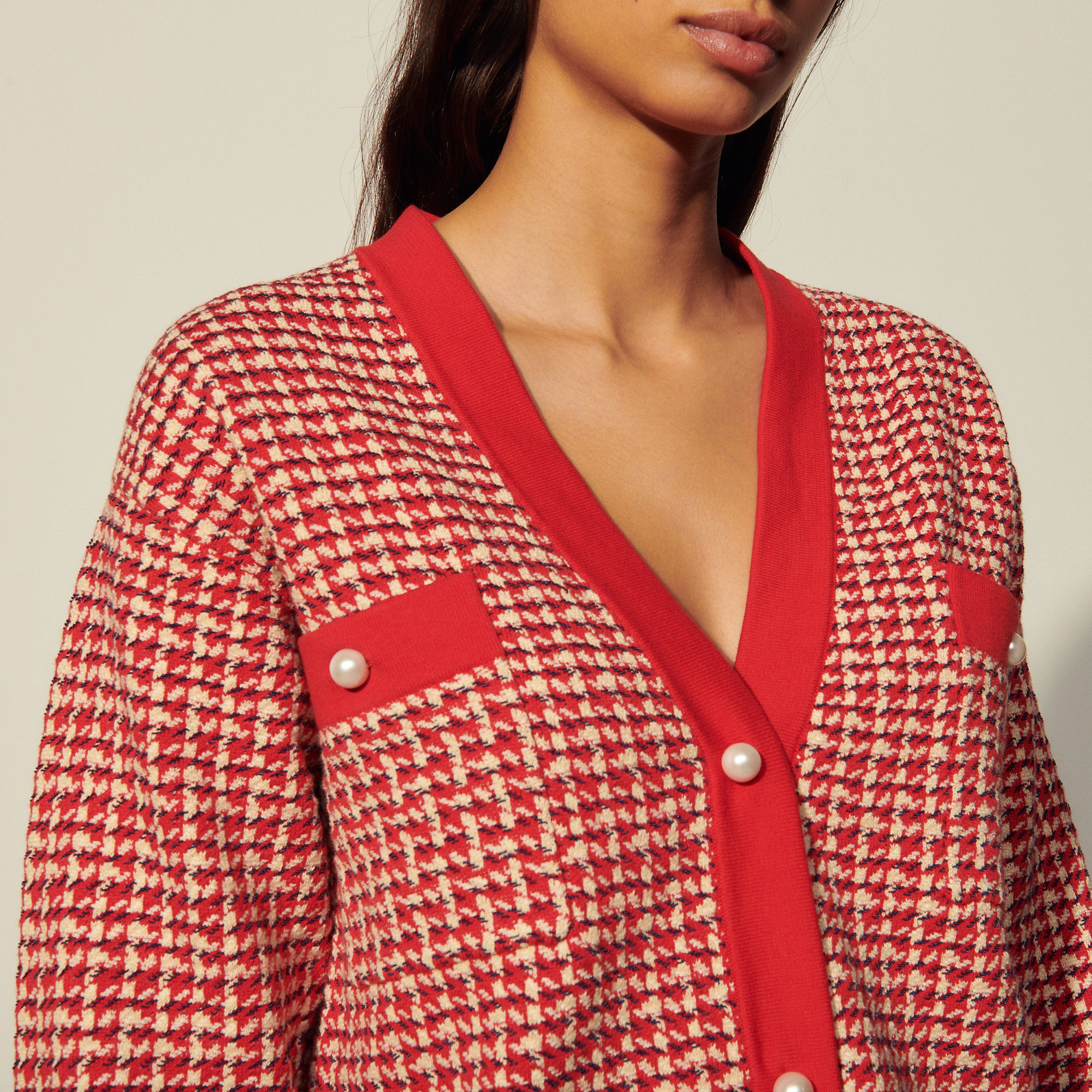 sandro tweed cardigan