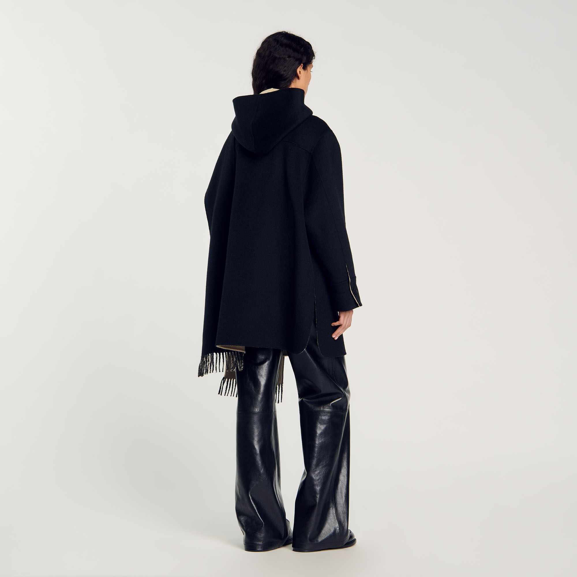 Wool Coat With Scarf - View All - Sandro-paris.com