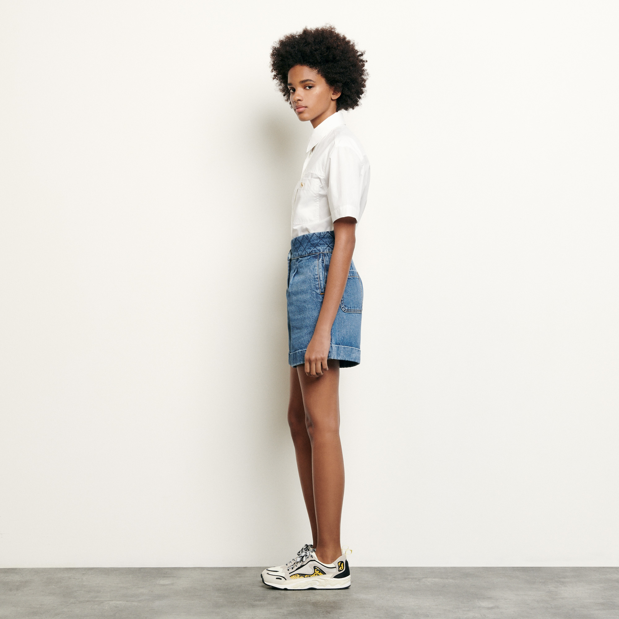 athletic jean shorts