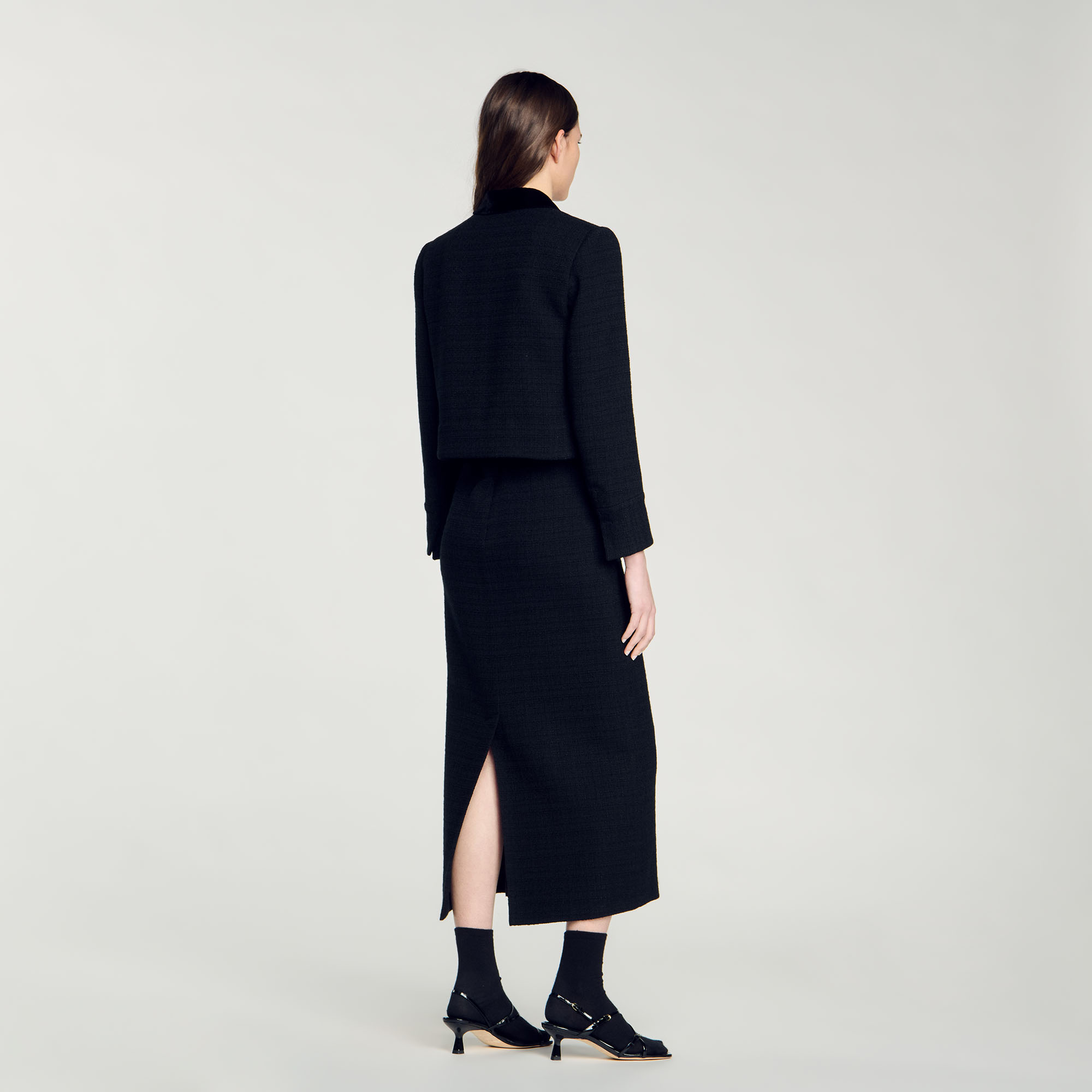 Velvet Tweed Cropped Jacket - Blazers & Jackets - Sandro