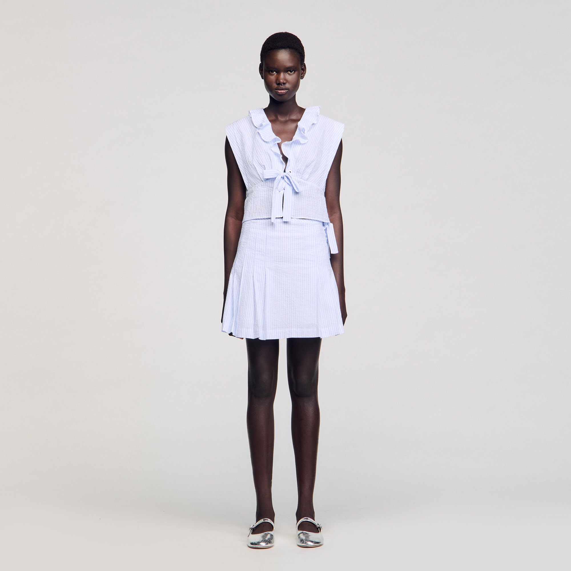 Short Striped Skirt - Skirts & Shorts - Sandro-paris.com