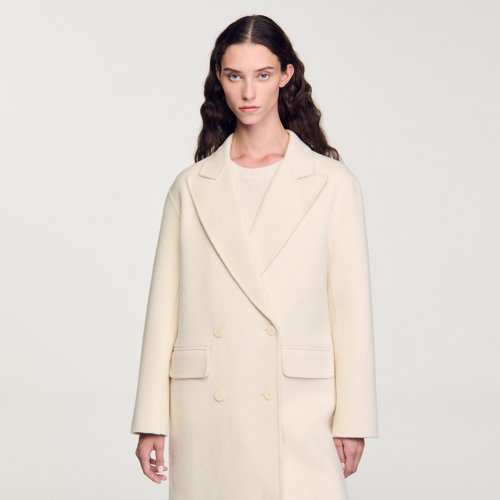 Long Wool Blend Coat Coats Sandro paris