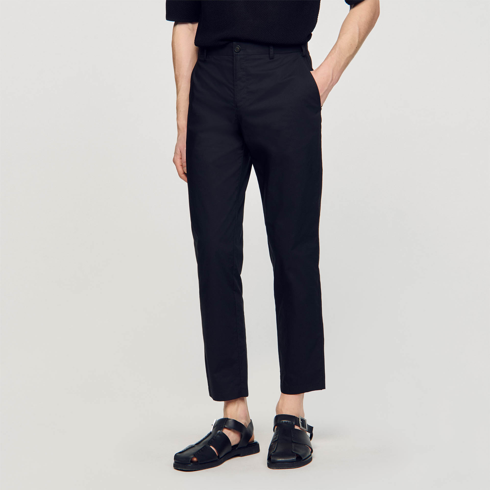 Cotton Carrot-Cut Trousers - Pants & Shorts - Sandro-paris.com
