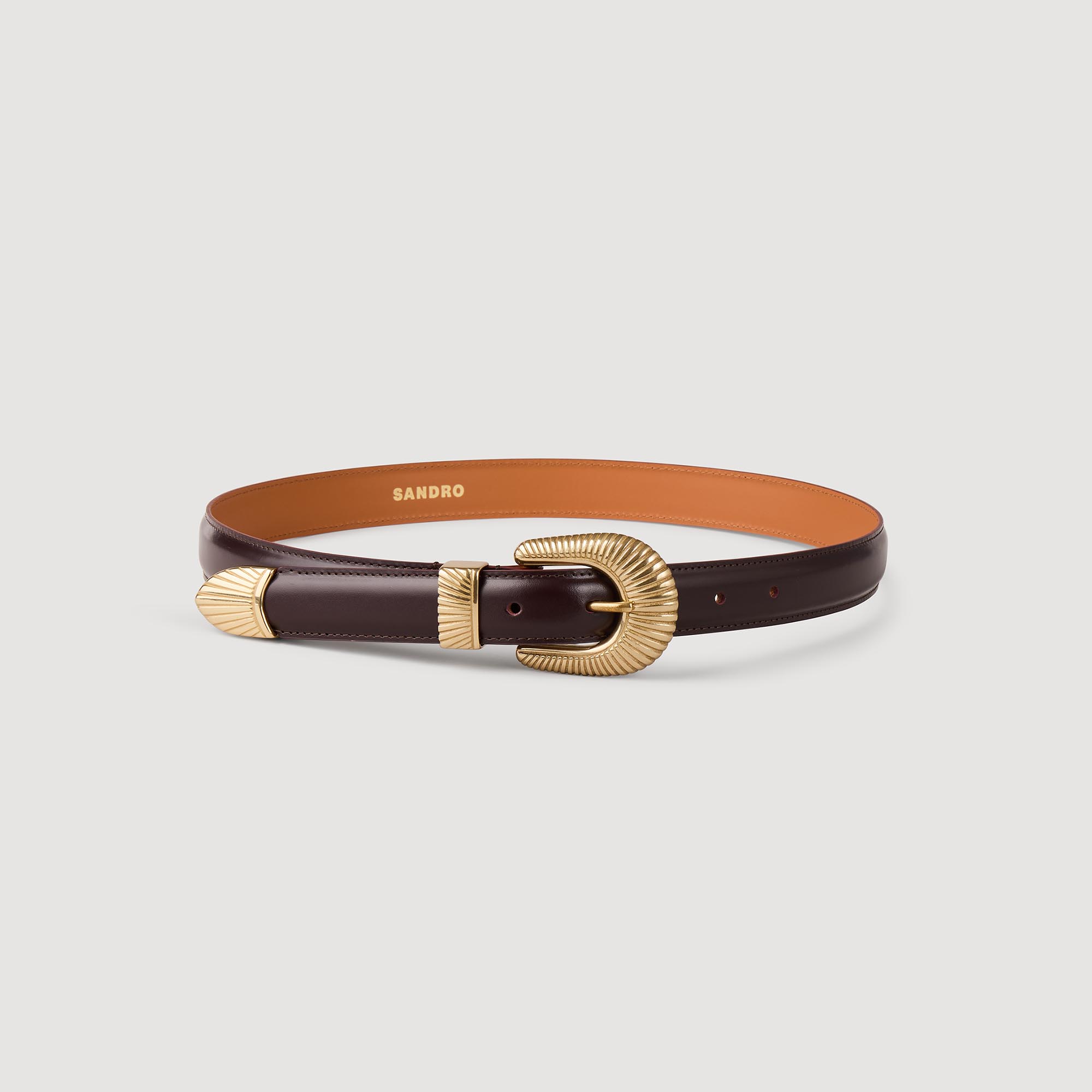 gold leather belt womens