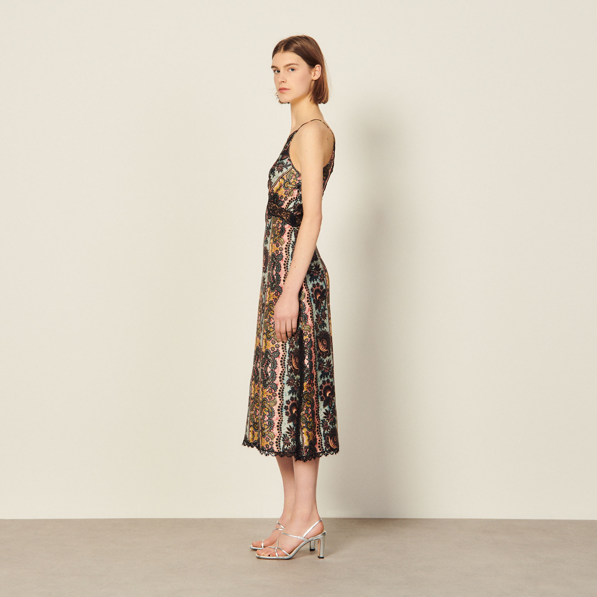 Printed Silk Dress Dresses Sandro paris